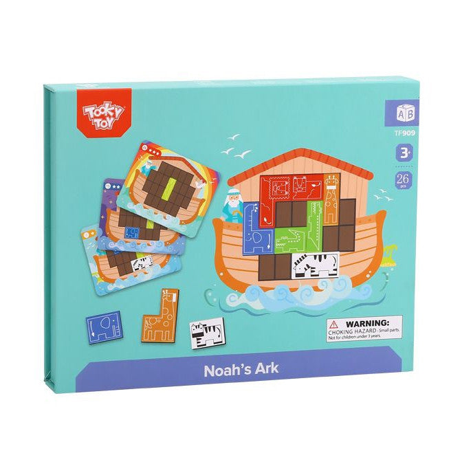Tooky Toy Mágneses Montessori Puzzle Logikai Puzzle Tetris Noé bárkája 26 db.