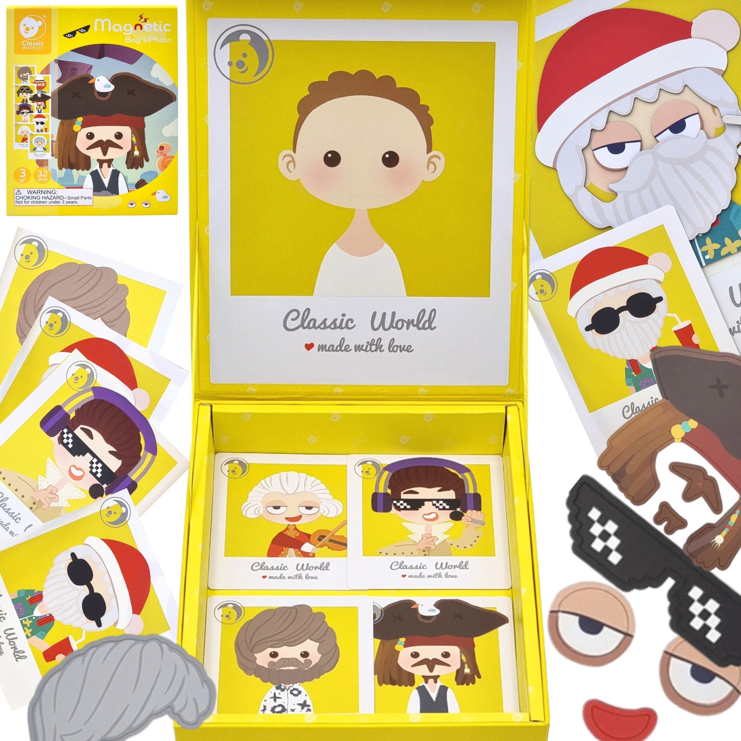 Classic World Magnetic Puzzle Fashion Photos Boys 32 Pcs.