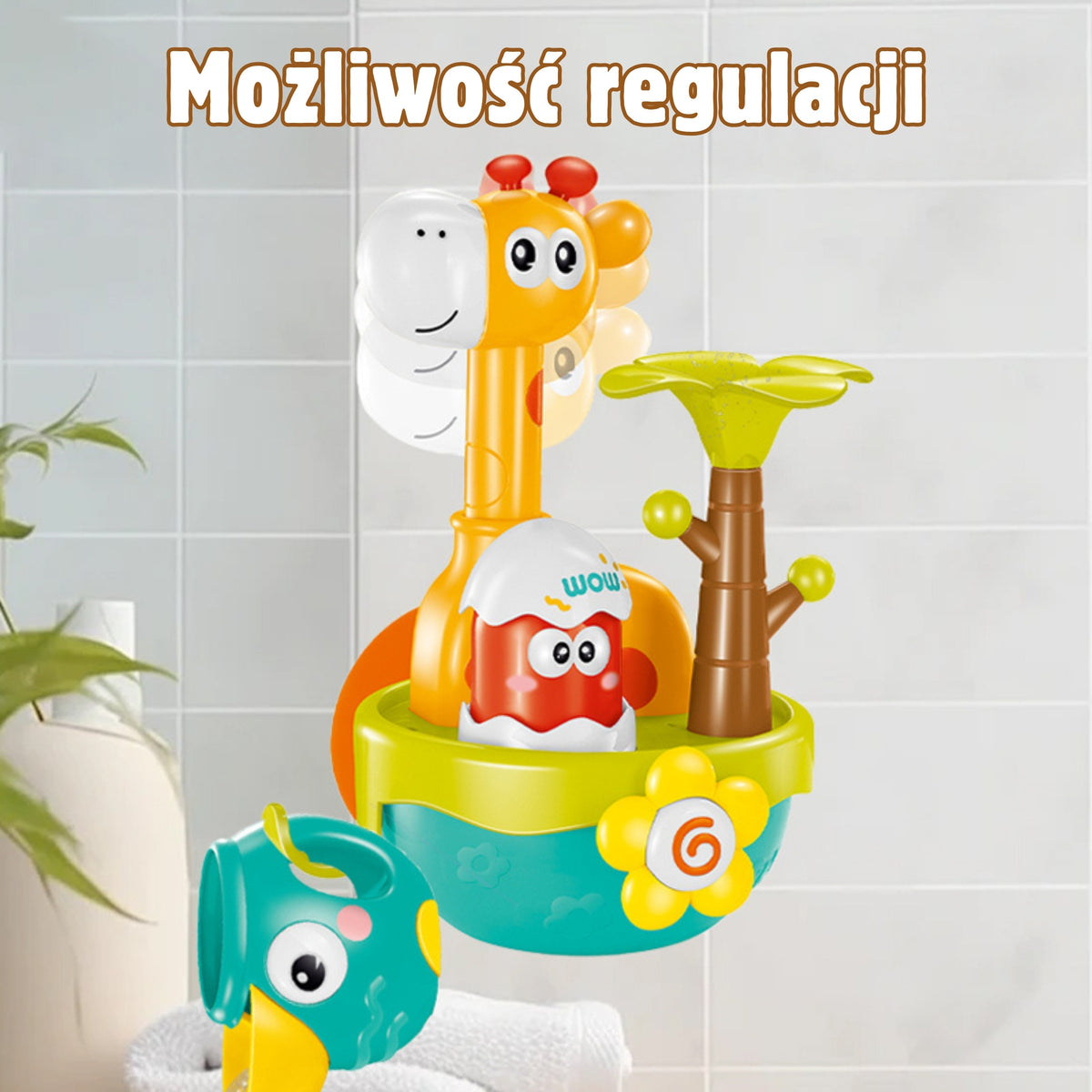 Woopie Baby Żyrafa Zabawka do kąpieli z lejkiem z przyssawką