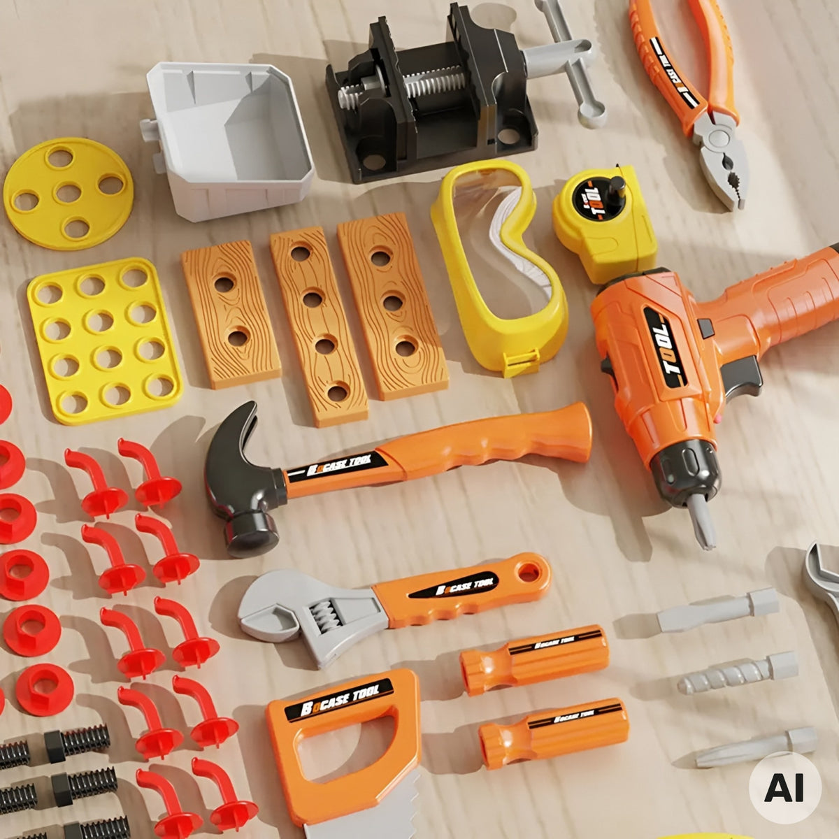 Woopie Masa de scule Pentru Micul Handyman 90 Buc.