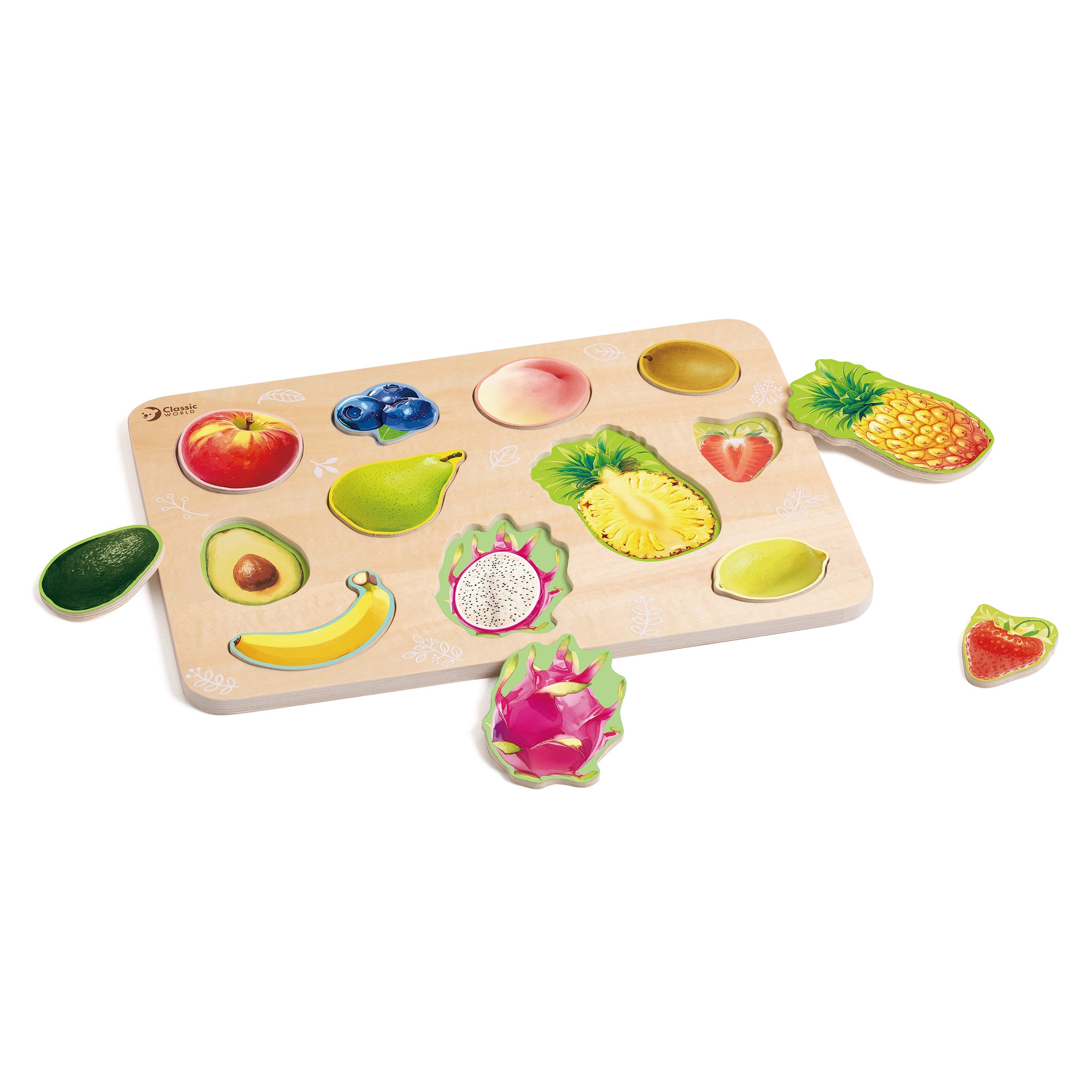 Klassieke wereld houten fruitpuzzel