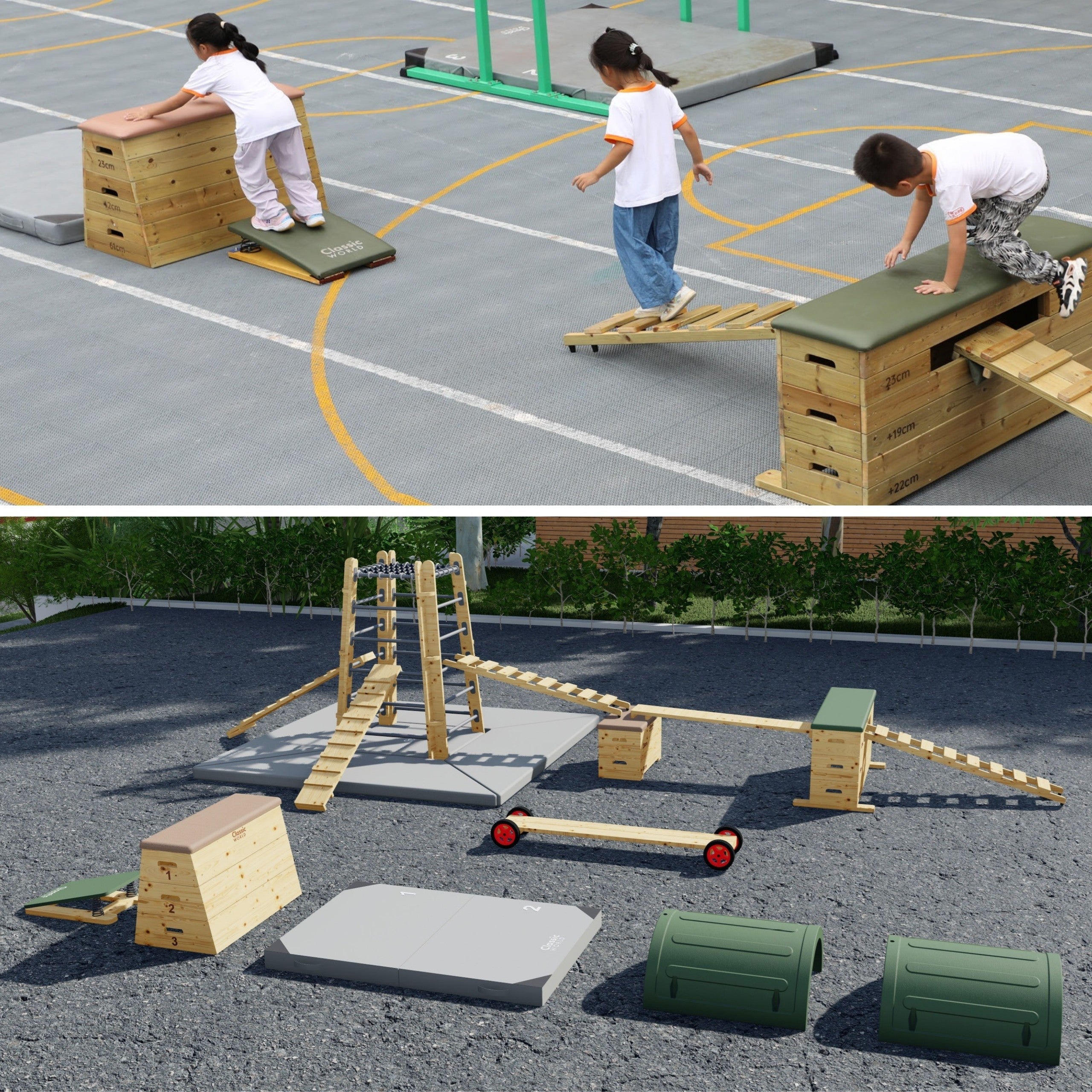 Certificados de tablero gimnástico de trampolín de madera Classic World Edu