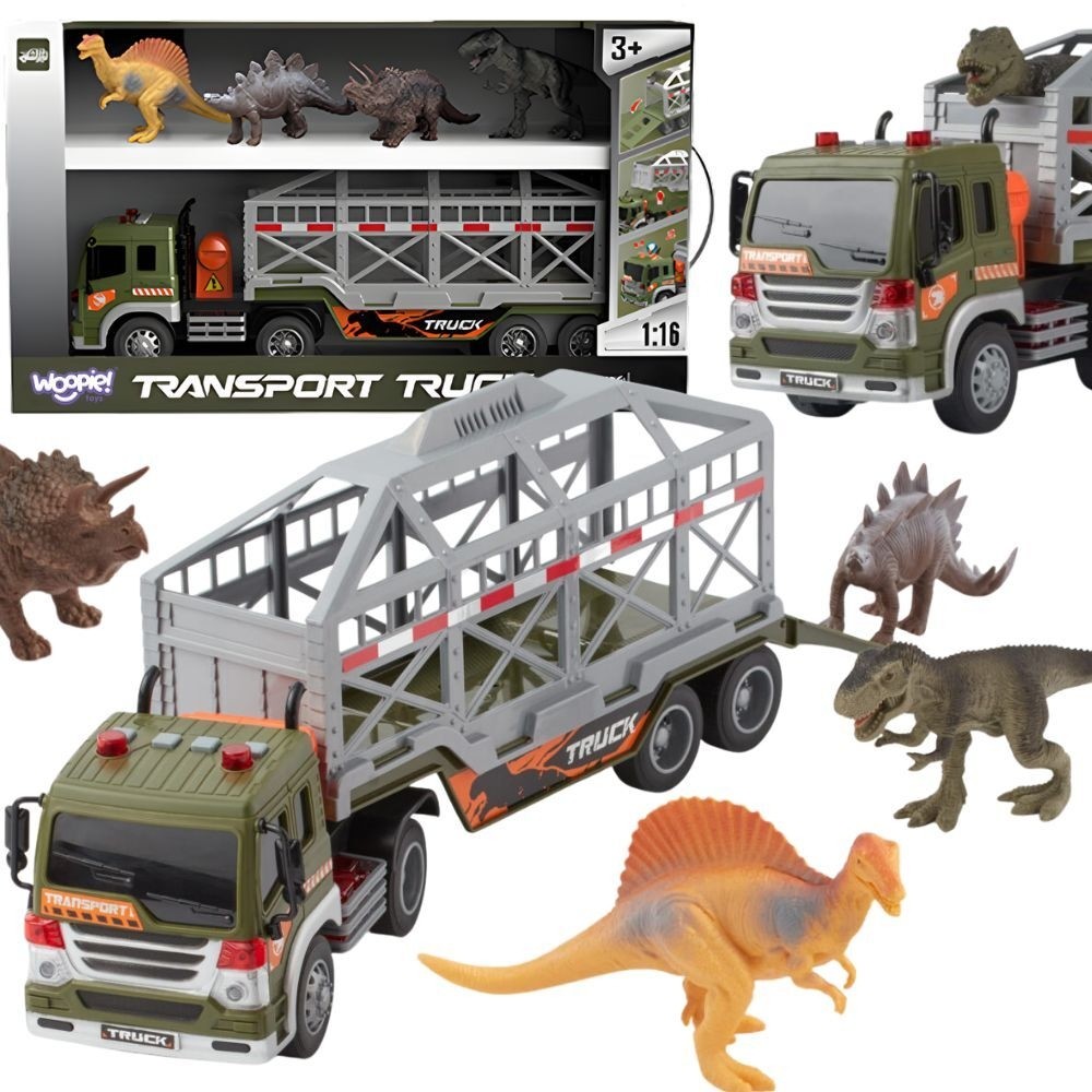 Woopie Dinosaur Transporter Truck Car със звук и светлина