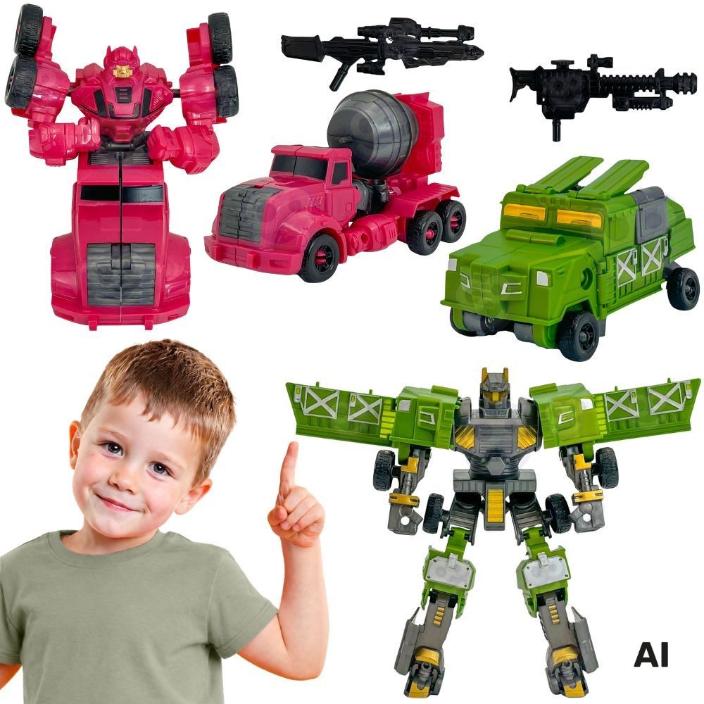 Woopie Transforming Robots 4-i-1 Battle Car Set