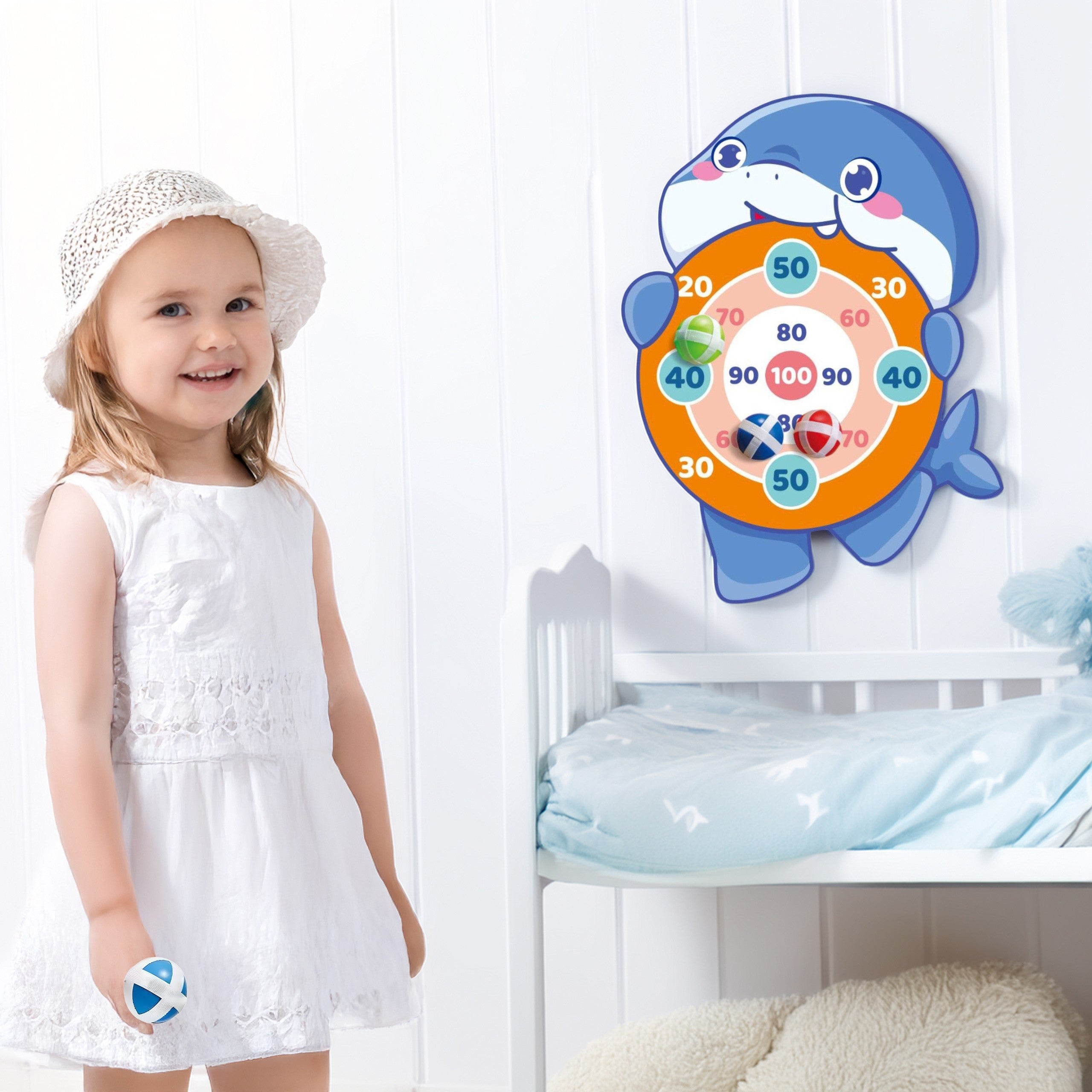 Juego arcade de tiburones con diana de velcro Woopie