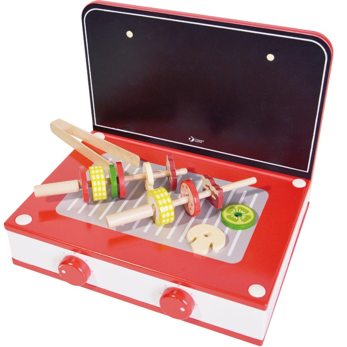 Cuisine en bois Classic World 2 en 1 Grill + Poêle pour enfants 22 Pcs.