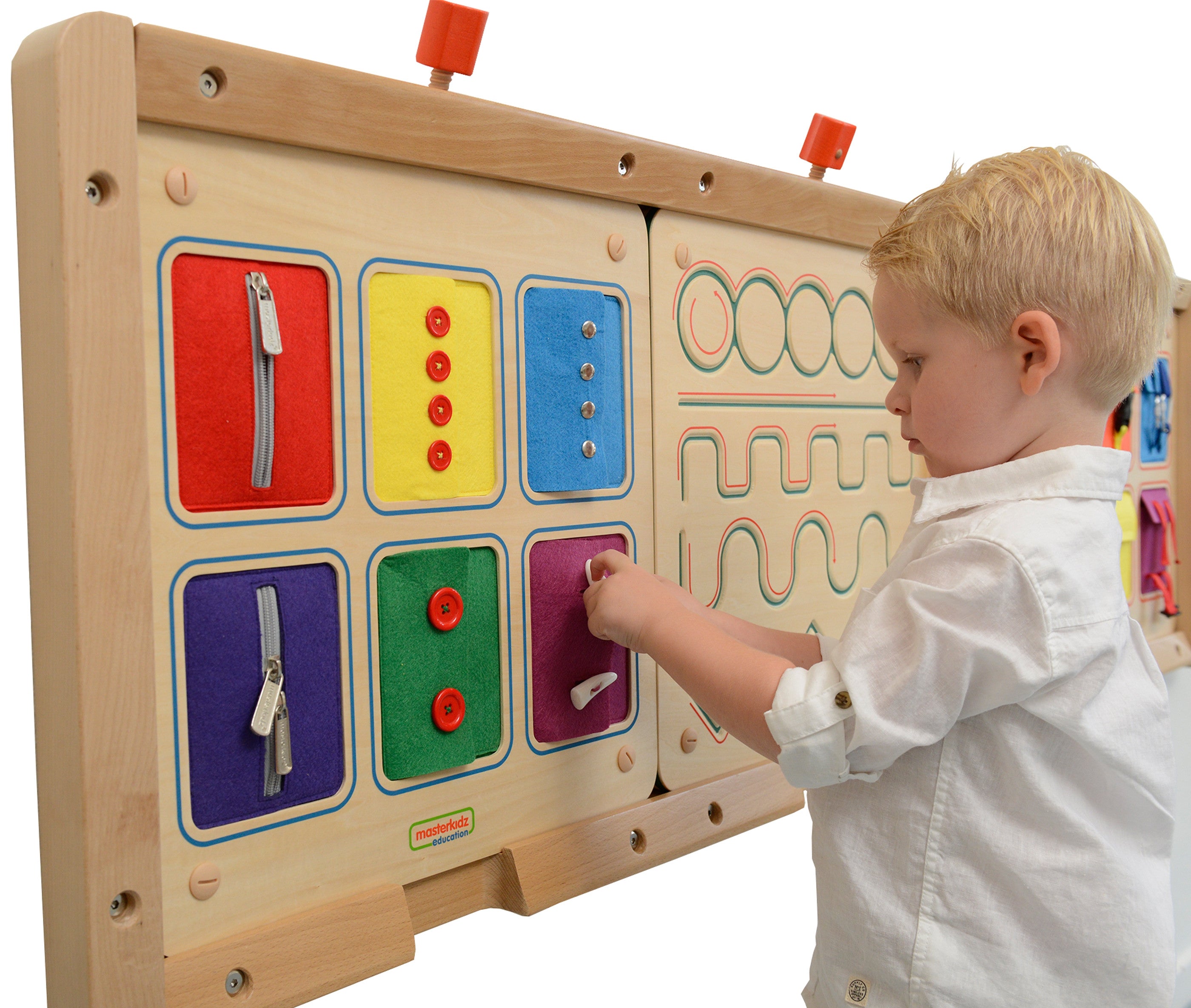 Masterkidz Монтесори дъска за стена Отваряне и затваряне Ключалки Плъзгачи Бутони