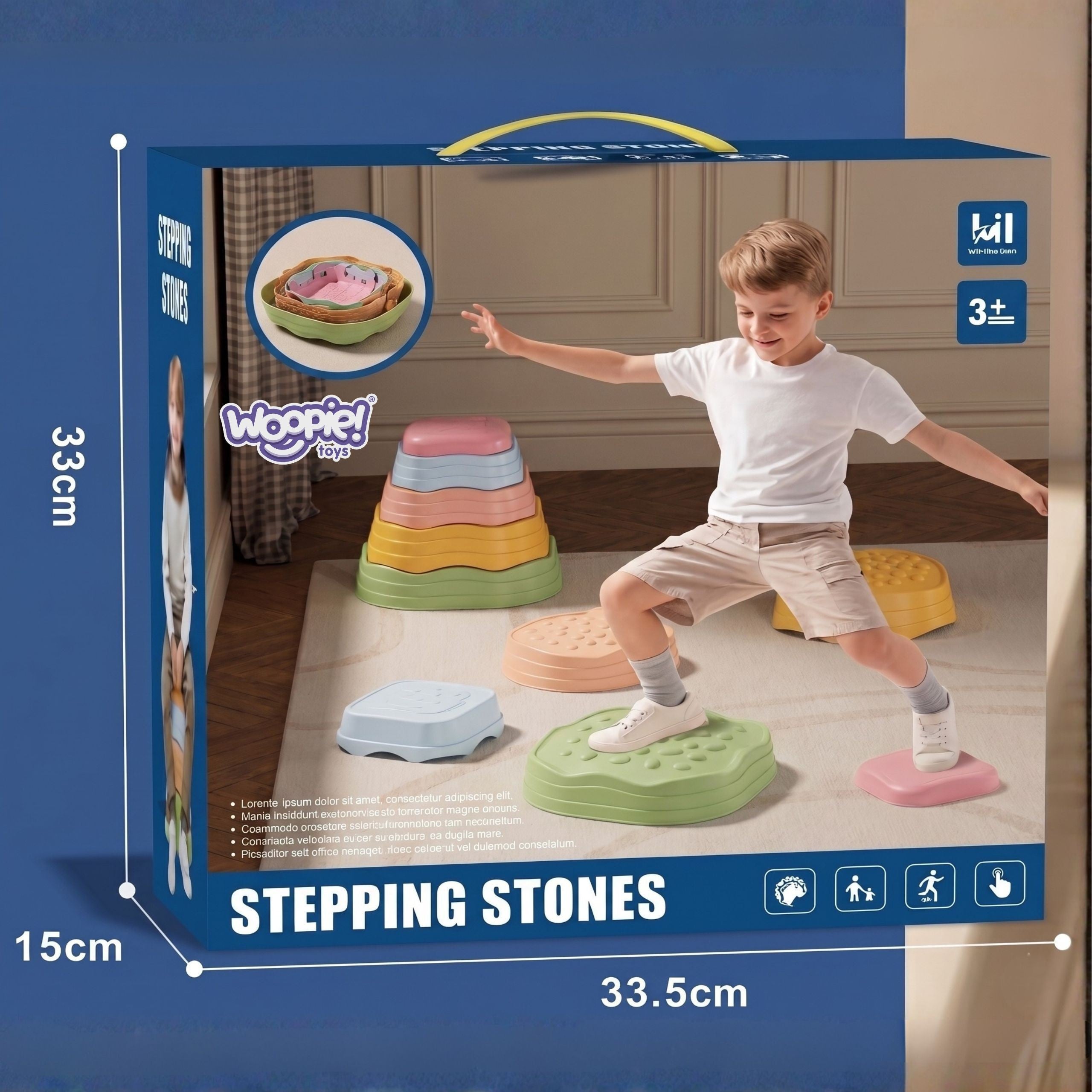 Pierres d'équilibrage sensoriel Woopie 5 pièces.