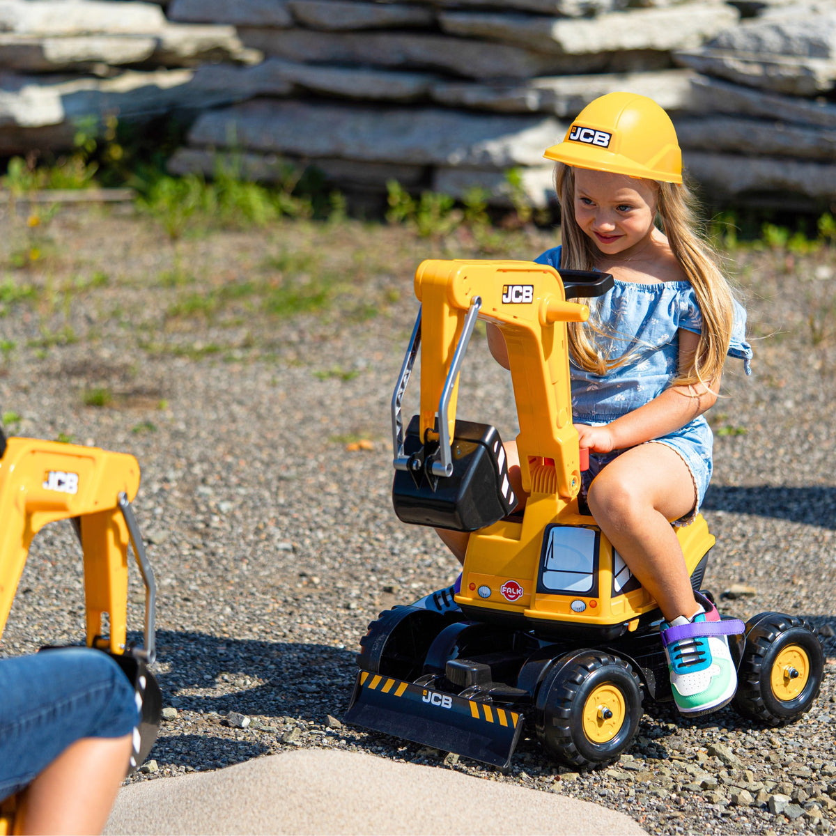 Falk Jcb Digger Excavator Rotativ Galben Mișcare De La 3 Ani.