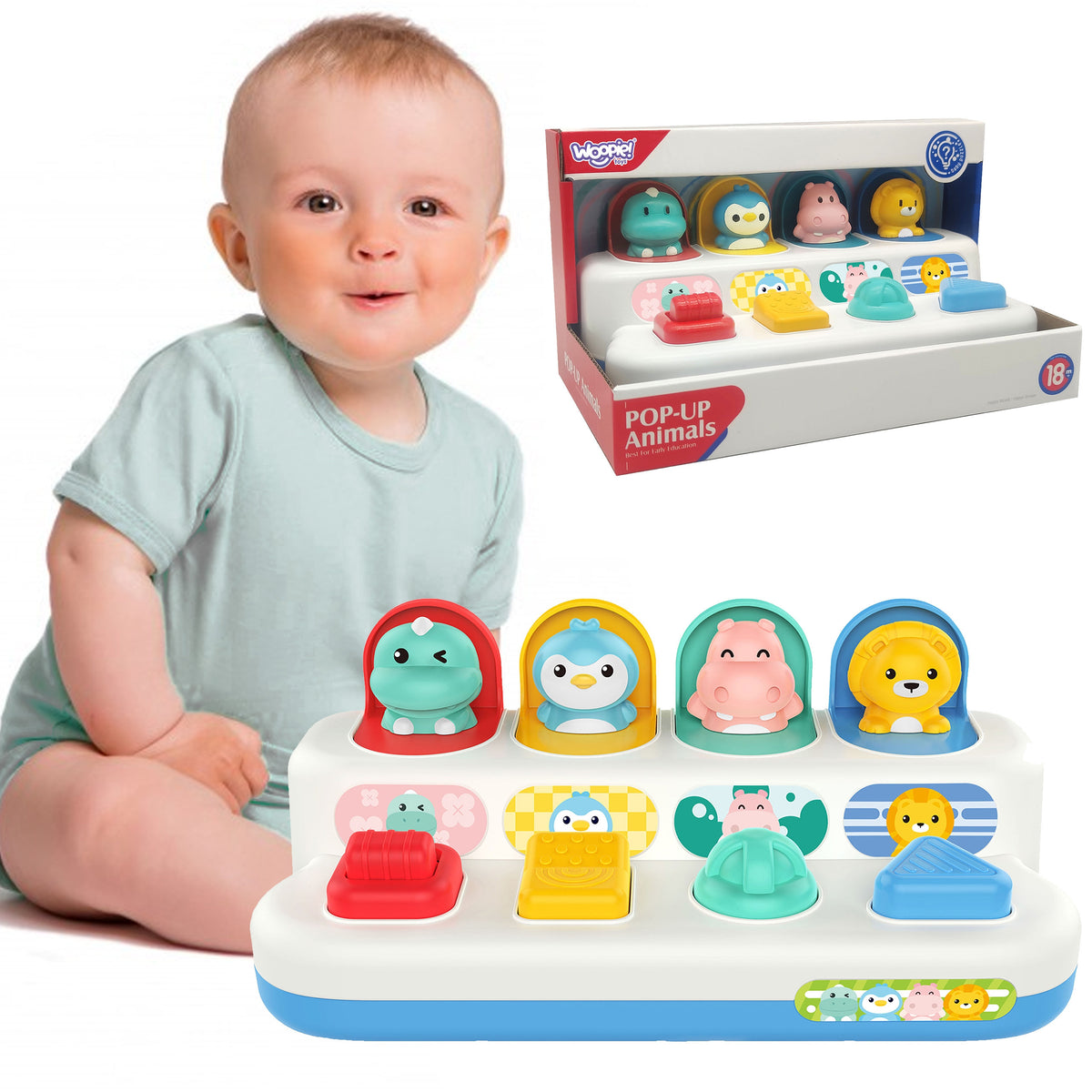Woopie Baby Brinquedo Educacional Animais Pop-up