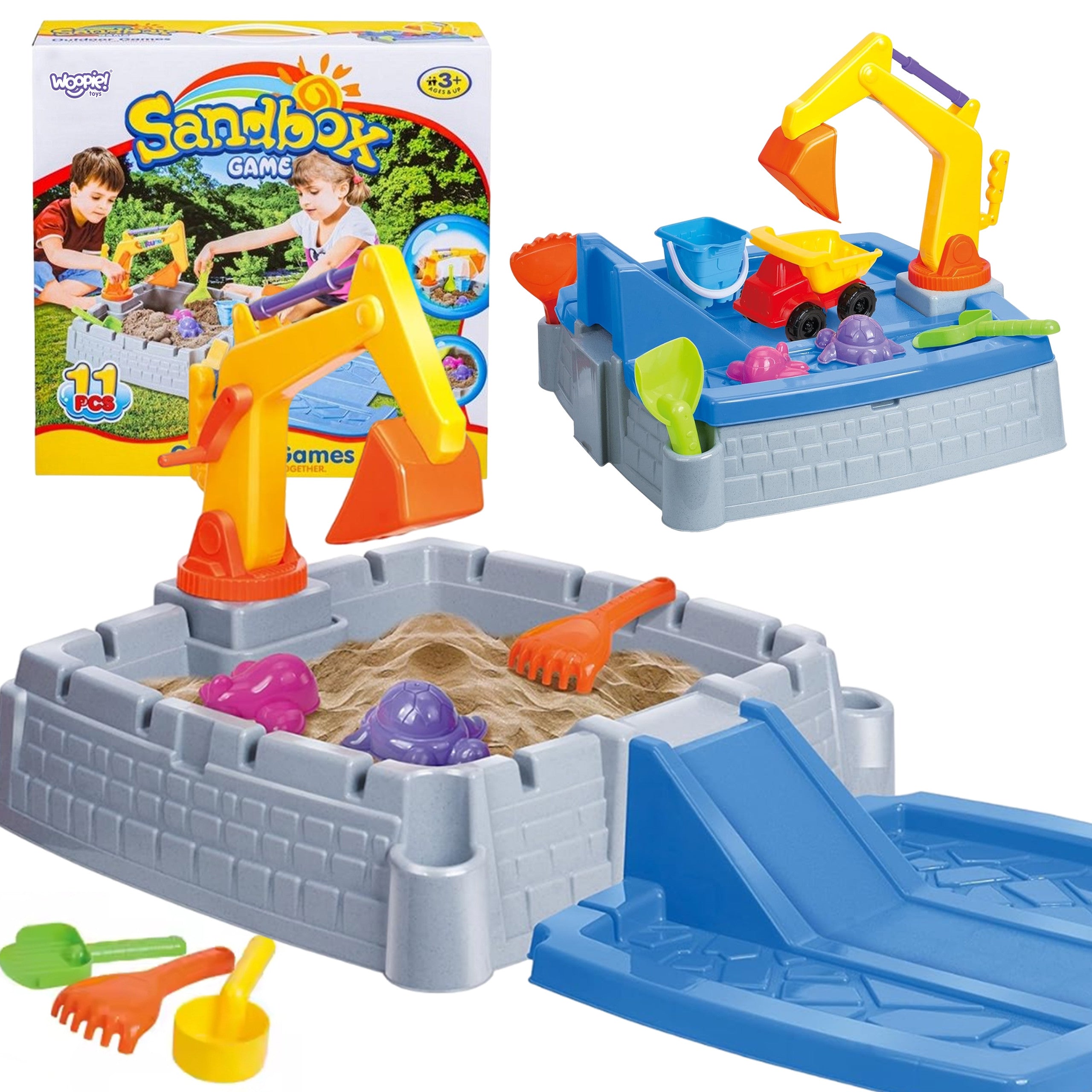 Woopie Portable Sandbox Castle Lockable + 9 Acc.