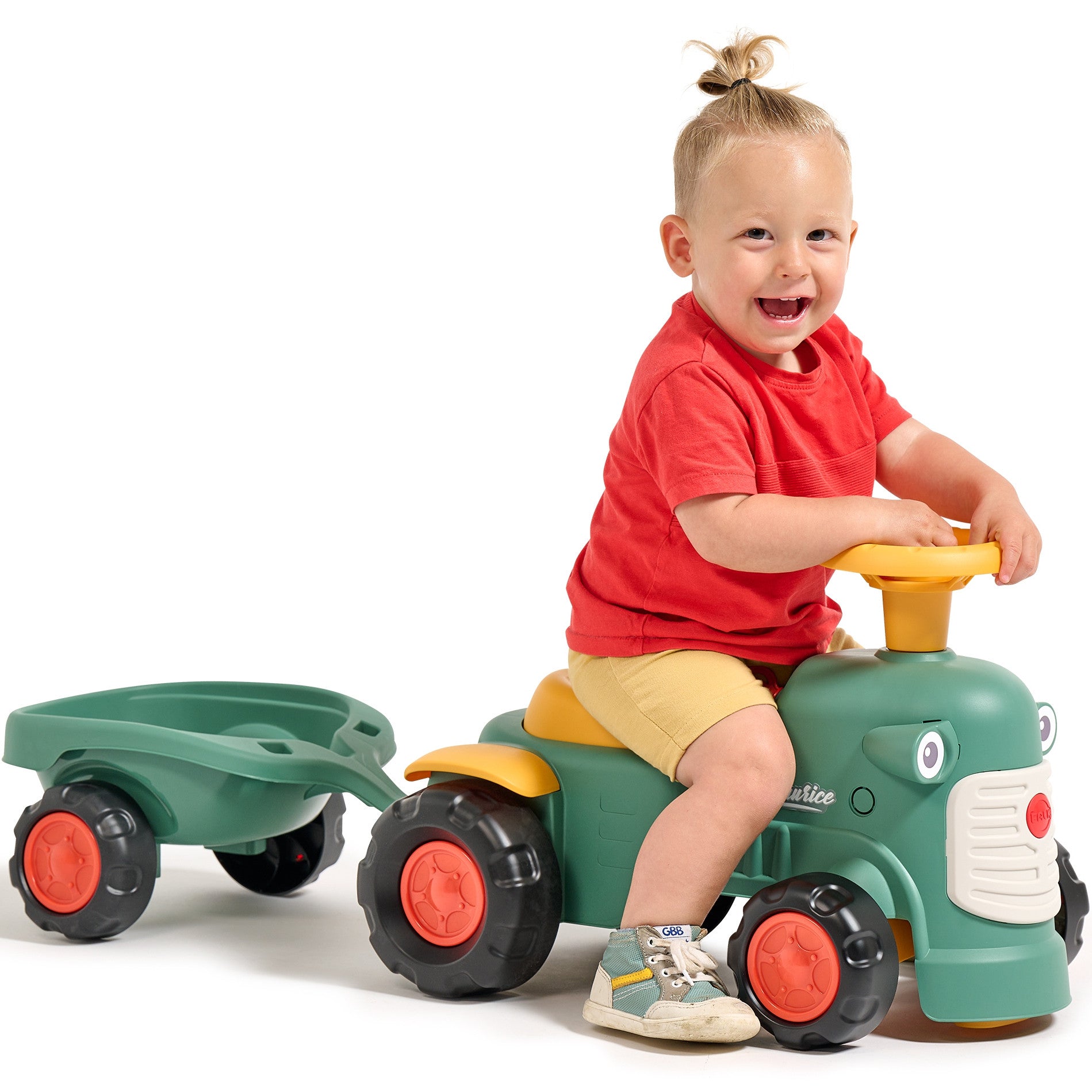 Falk Baby Maurice Green Vintage Tractor With Trailer For Ages 1-3
