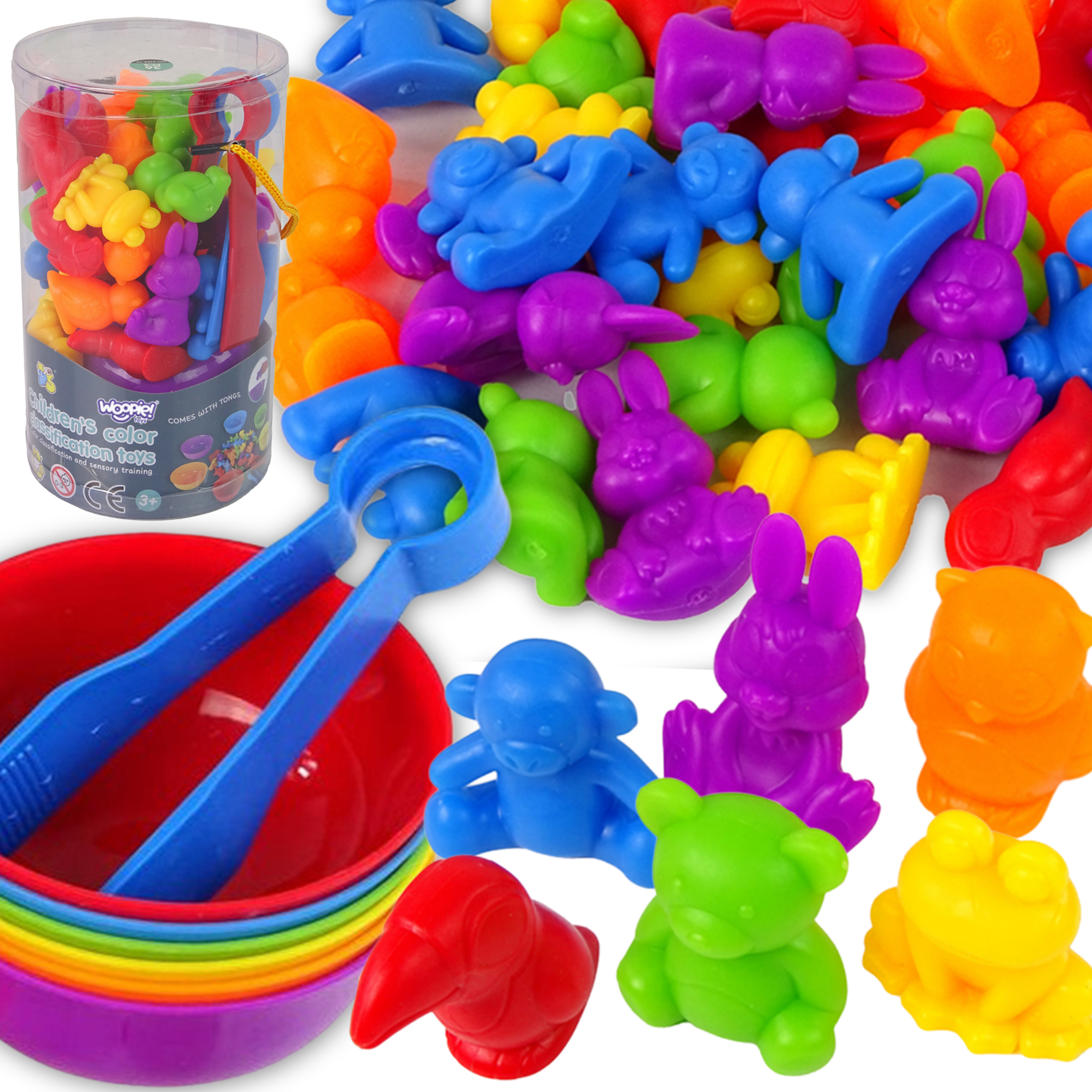 Woopie Montessori Joc Educativ Sortare Culori Animale 44 Buc.