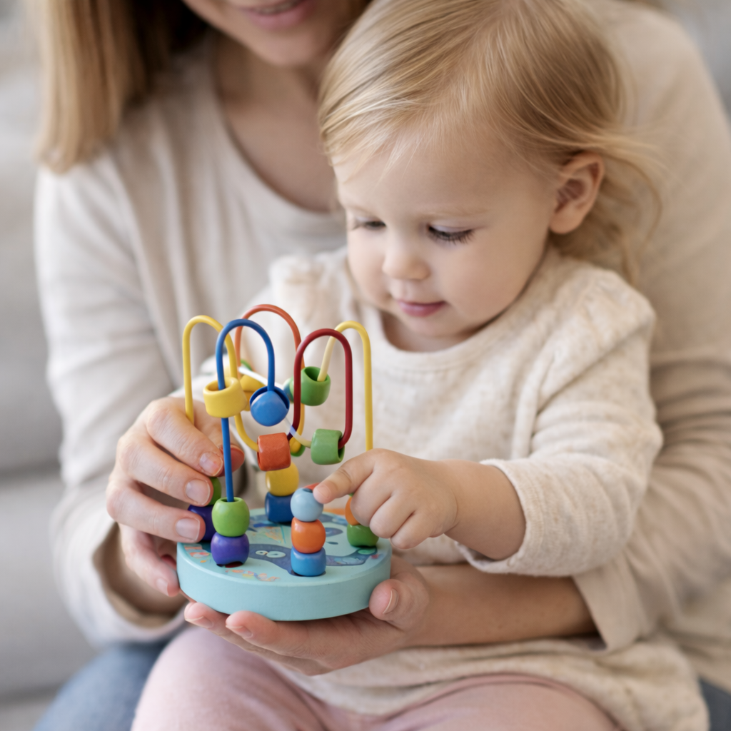 Tooky Toy Дървена образователна двигателна верига Лабиринт Преплитане