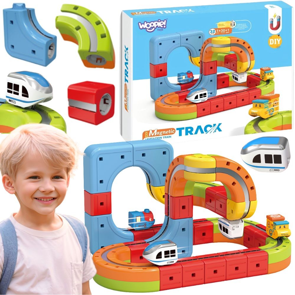Woopie Magic Cube Train Construction Blocks Антигравитационна магнитна писта 32 бр.