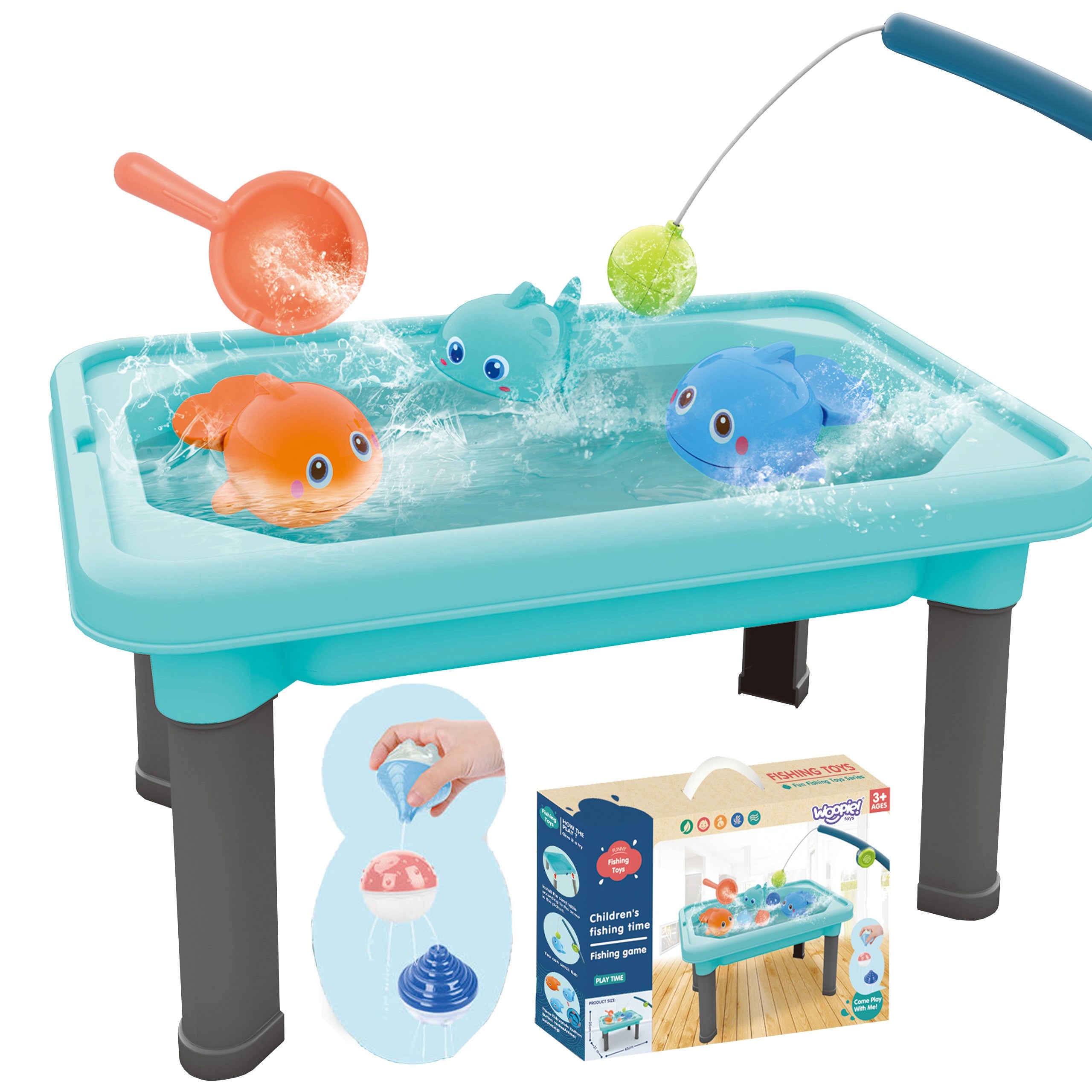 Woopie Water Table 3in1 Sandbox Game Fishing 6 Pcs.