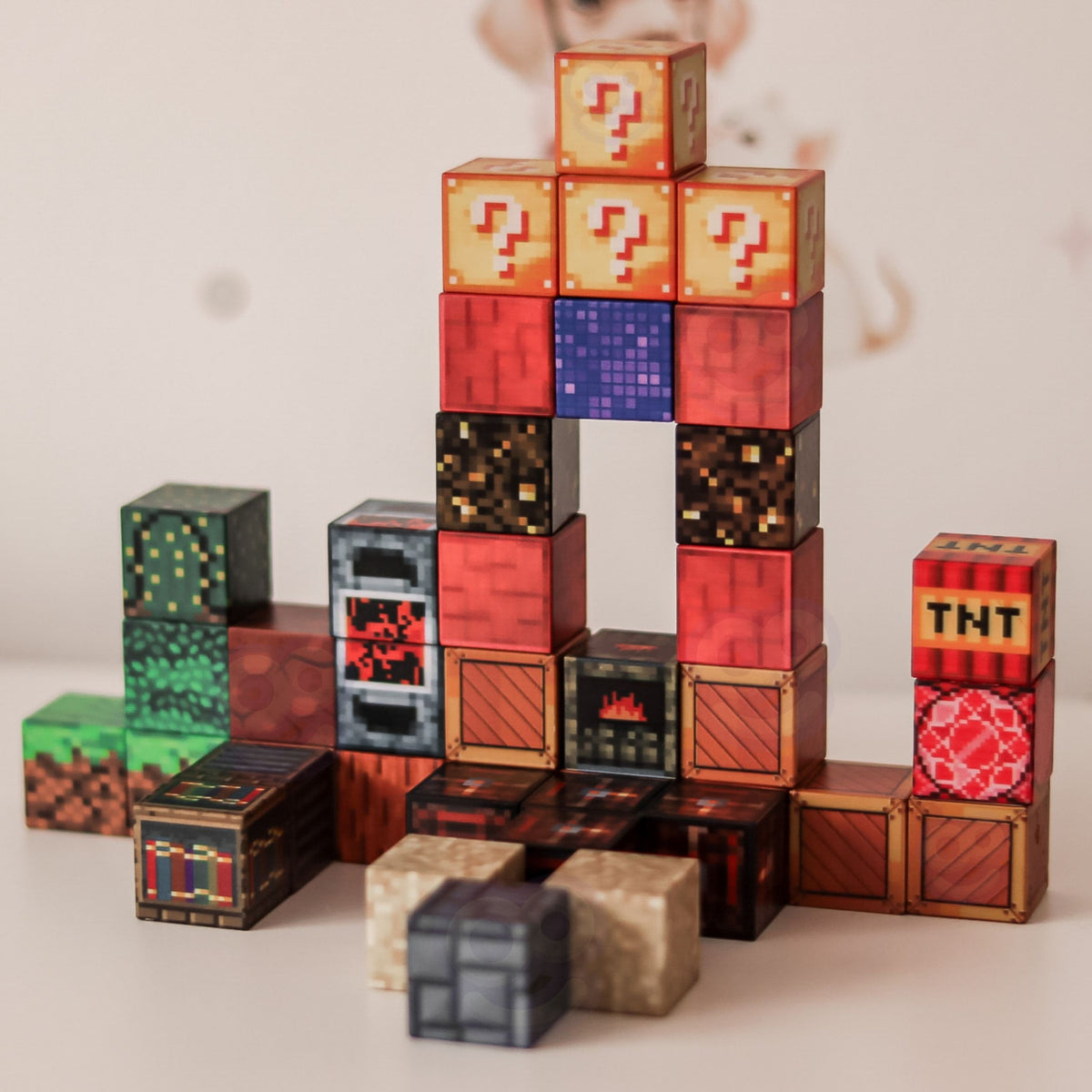 Woopie magnetické stavební kostky 3d kostky vzdělávací sada 63 ks.