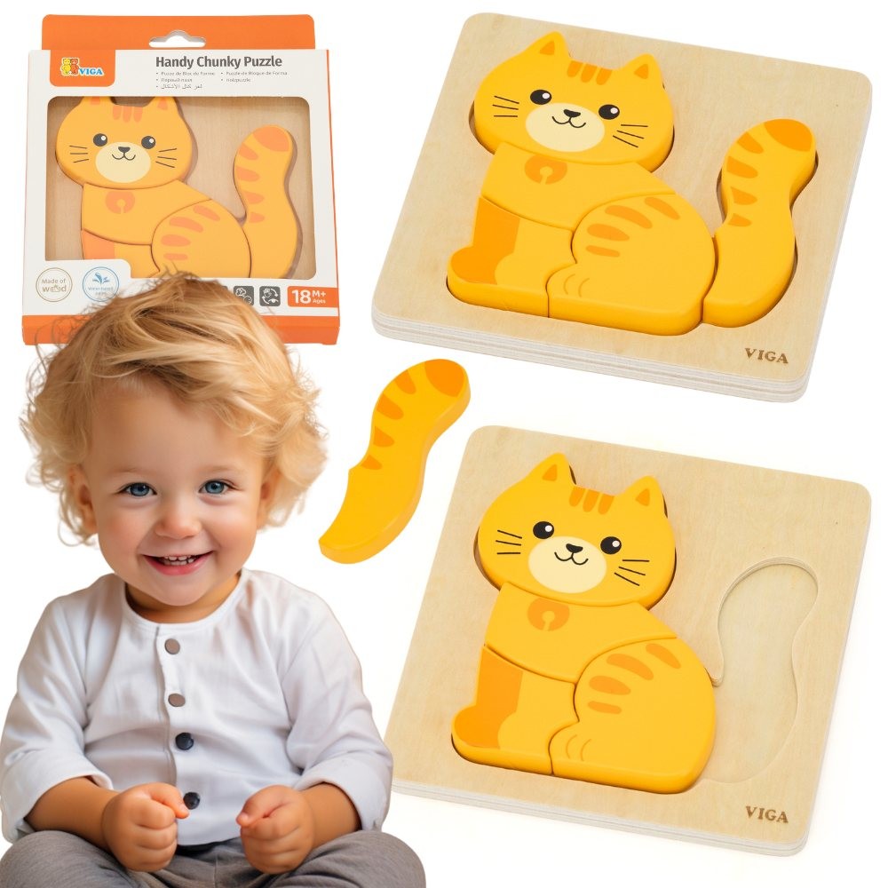 Viga Wooden Puzzle - Ginger Kitten