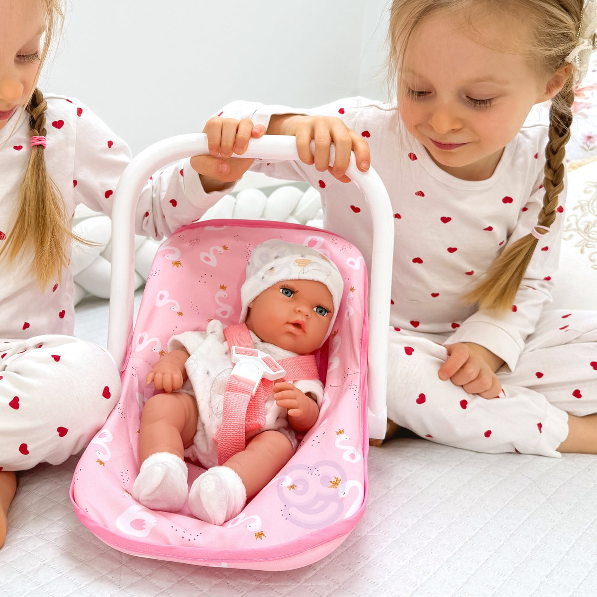Set muñeco bebé Woopie Royal 30,5 cm + portabebés rosa