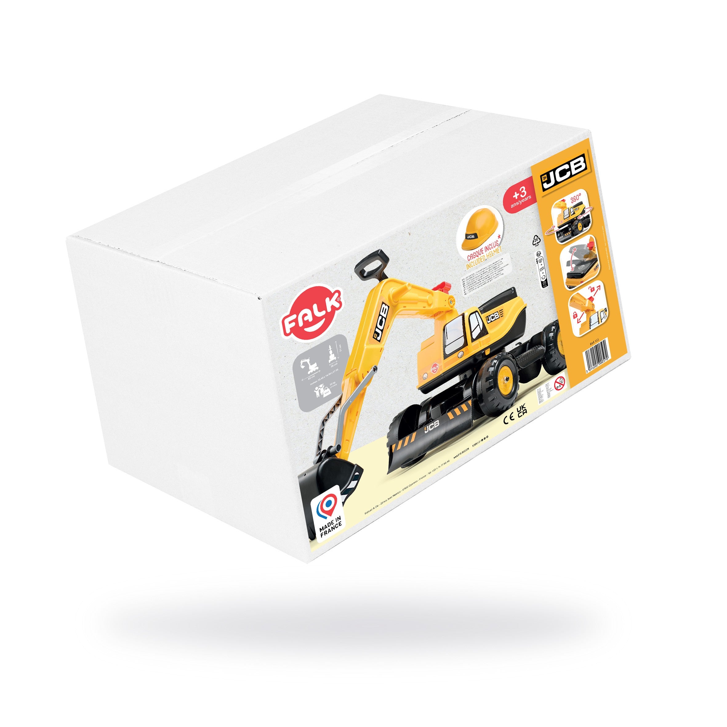 Pelle Falk Jcb Digger Rotative Godet Mobile Jaune À Partir De 3 Ans.