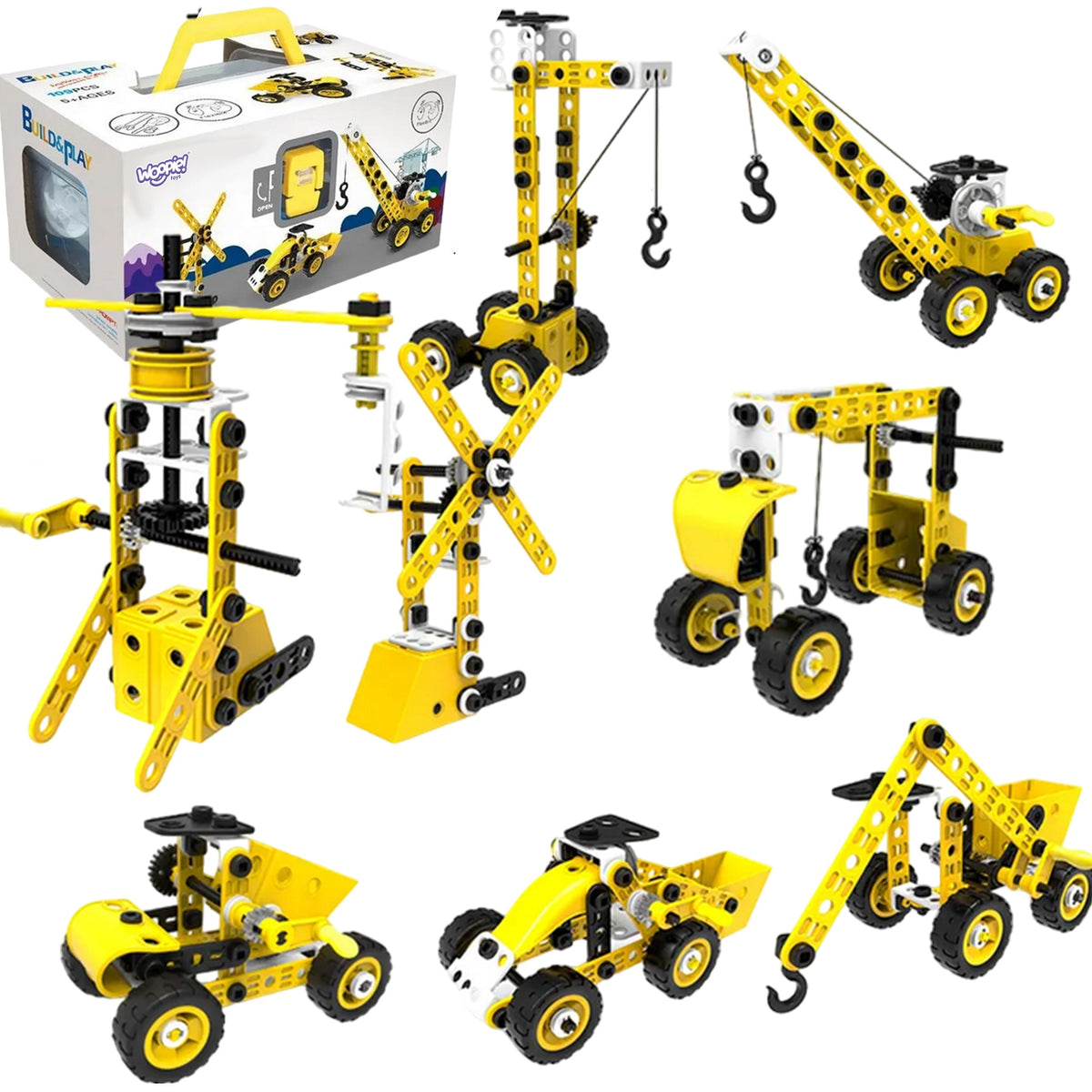 Woopie Vehicles 8-i-1 konstruktionsset Steam Bricks