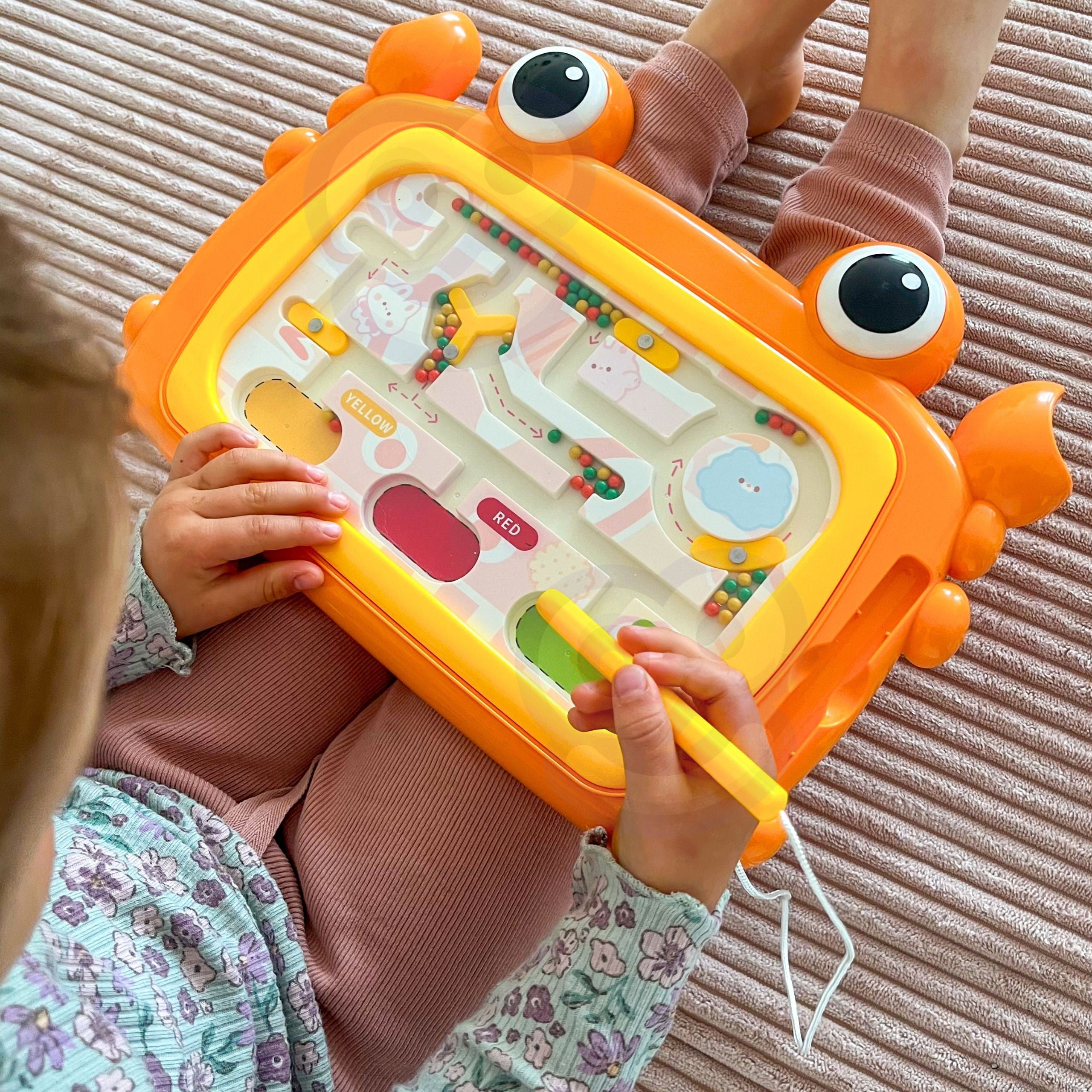 Woopie Montessori mágnestábla Rák labirintus narancs