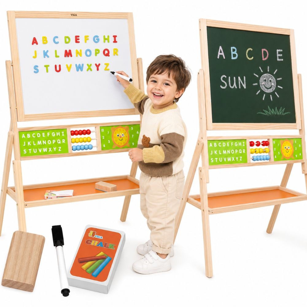 Duża tablica edukacyjna Viga 2 w 1