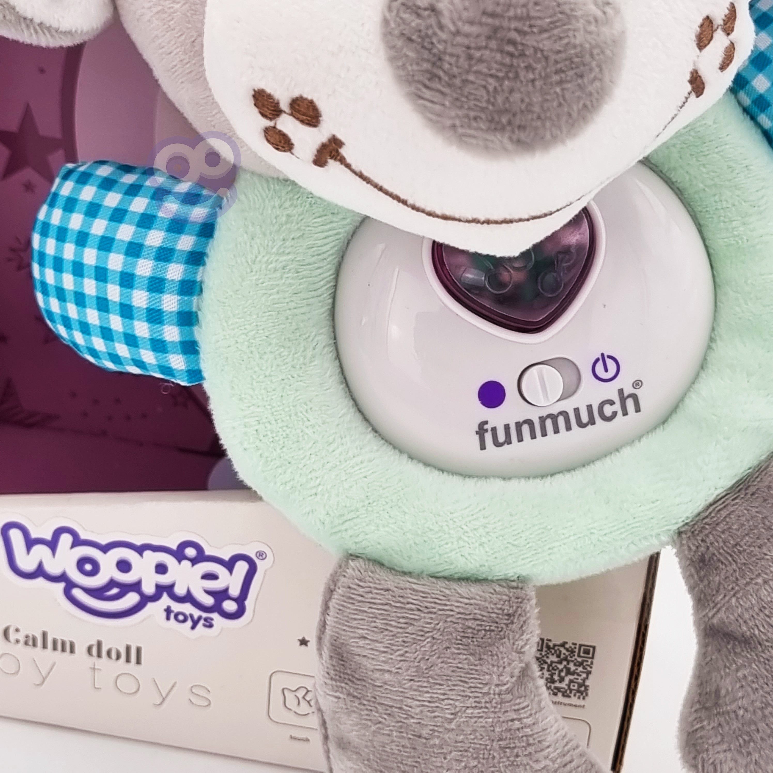 Interaktywna pluszowa zabawka Woopie Baby dla niemowląt ze świetlnym i dźwiękowym śpiącym psem