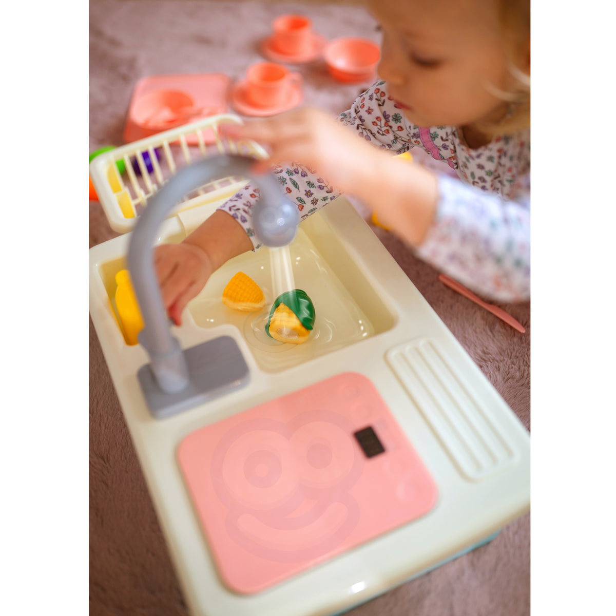 Lavello da cucina 2 in 1 Woopie con rubinetto blu