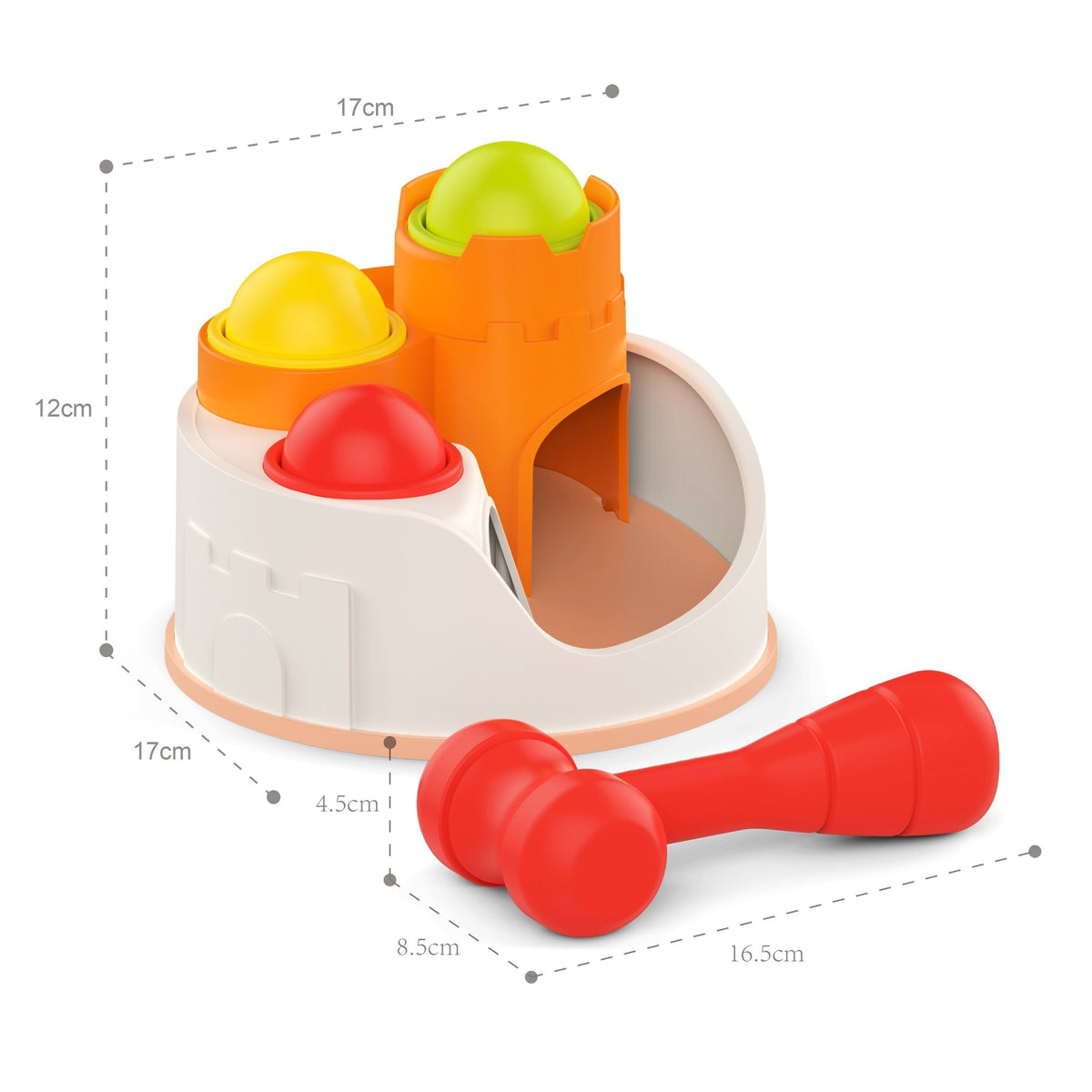 Vzdelávacia hračka Woopie Punch Lock Balls Hammer 12m+