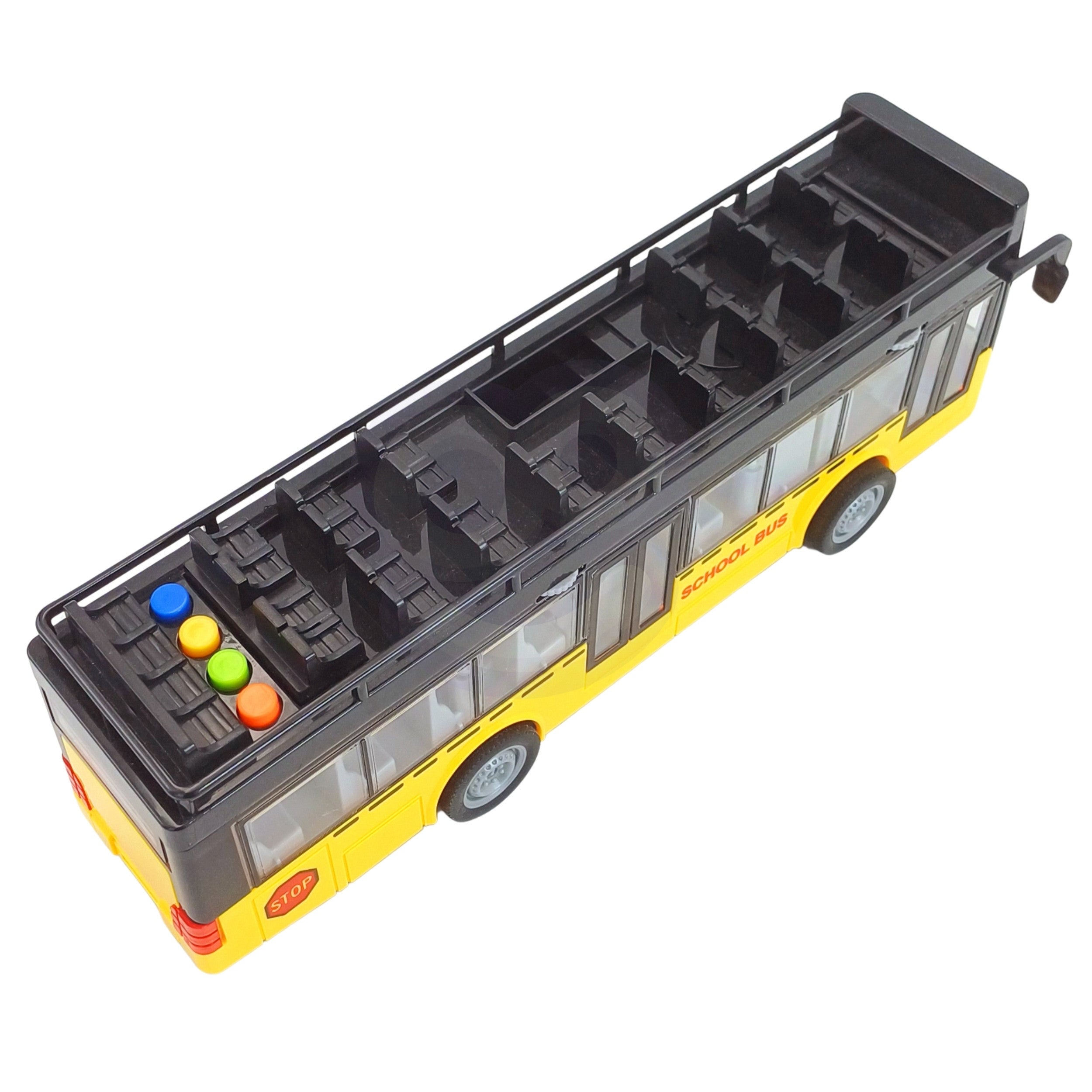 Ônibus Woopie com luzes e portas que abrem