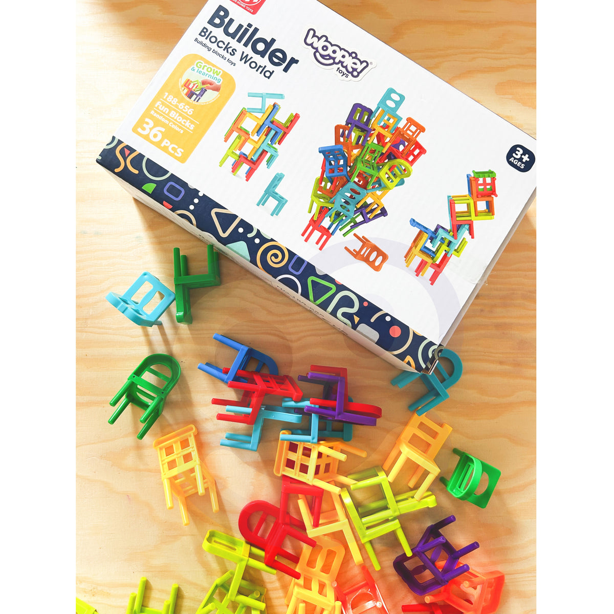 Woopie Arcade Game Block Puzzle Sedie in equilibrio 36 pezzi.