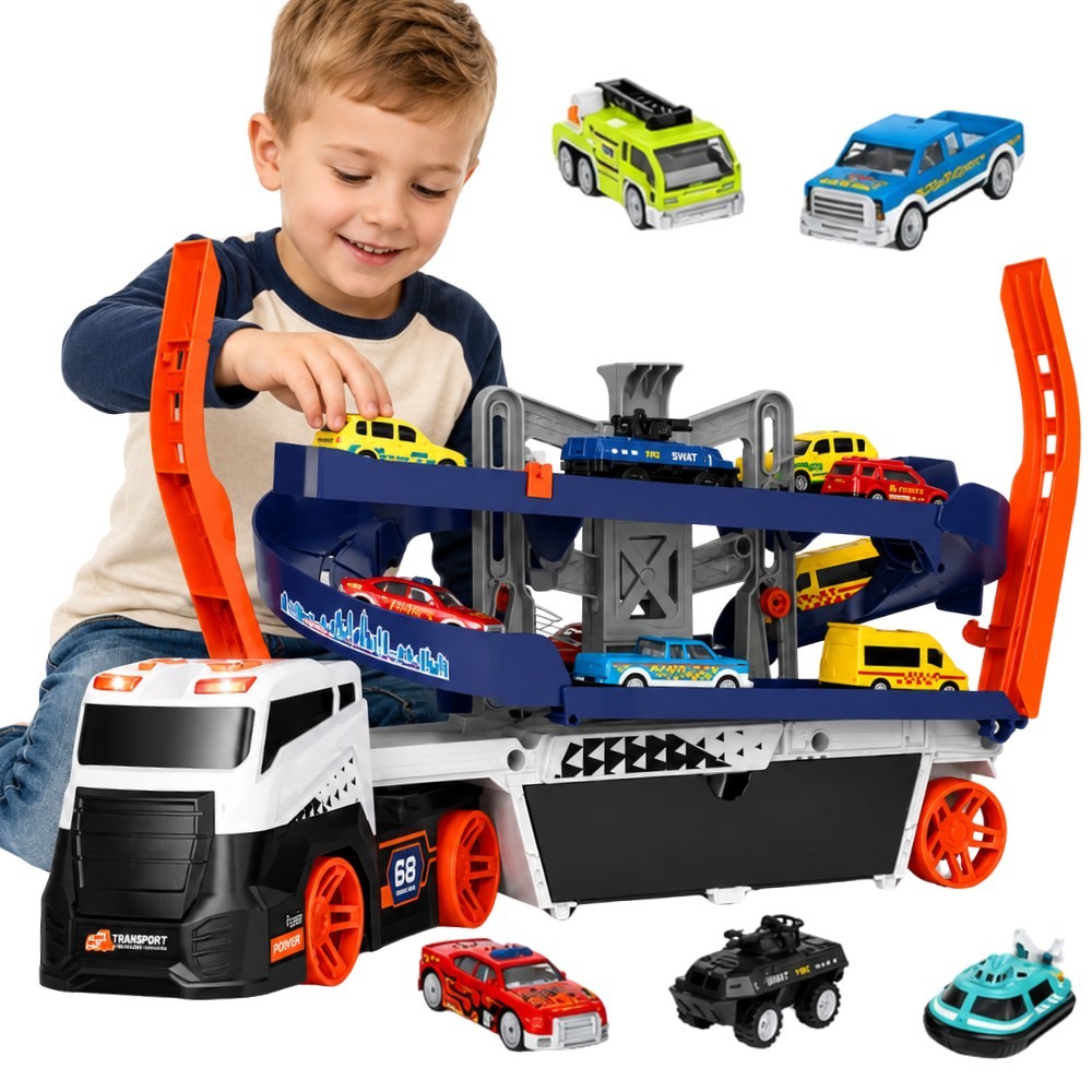 Pista interattiva Woopie per carro attrezzi con suoni e luci