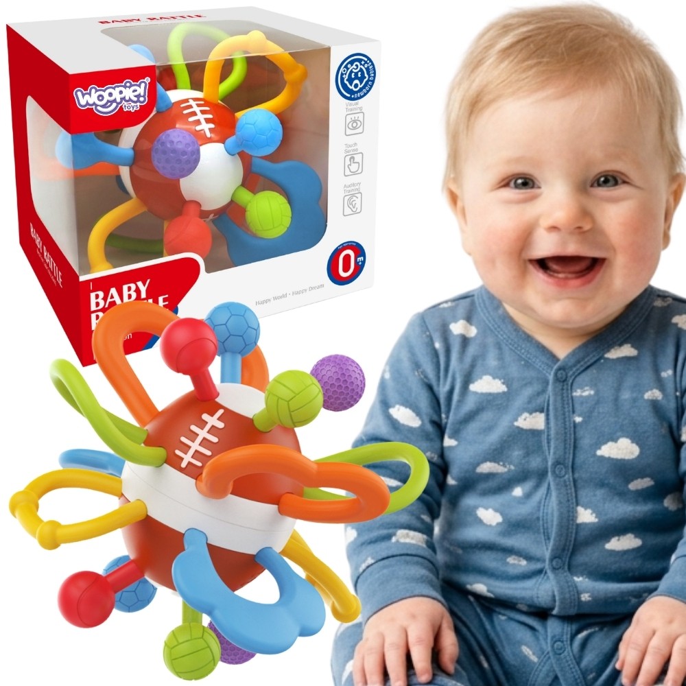Liathróid Céadfach Woopie Baby Rattle Teether For Babies Educational 0+ Bog