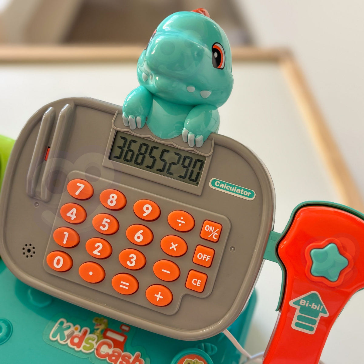Woopie Dino Registratore di cassa blu con ripiano