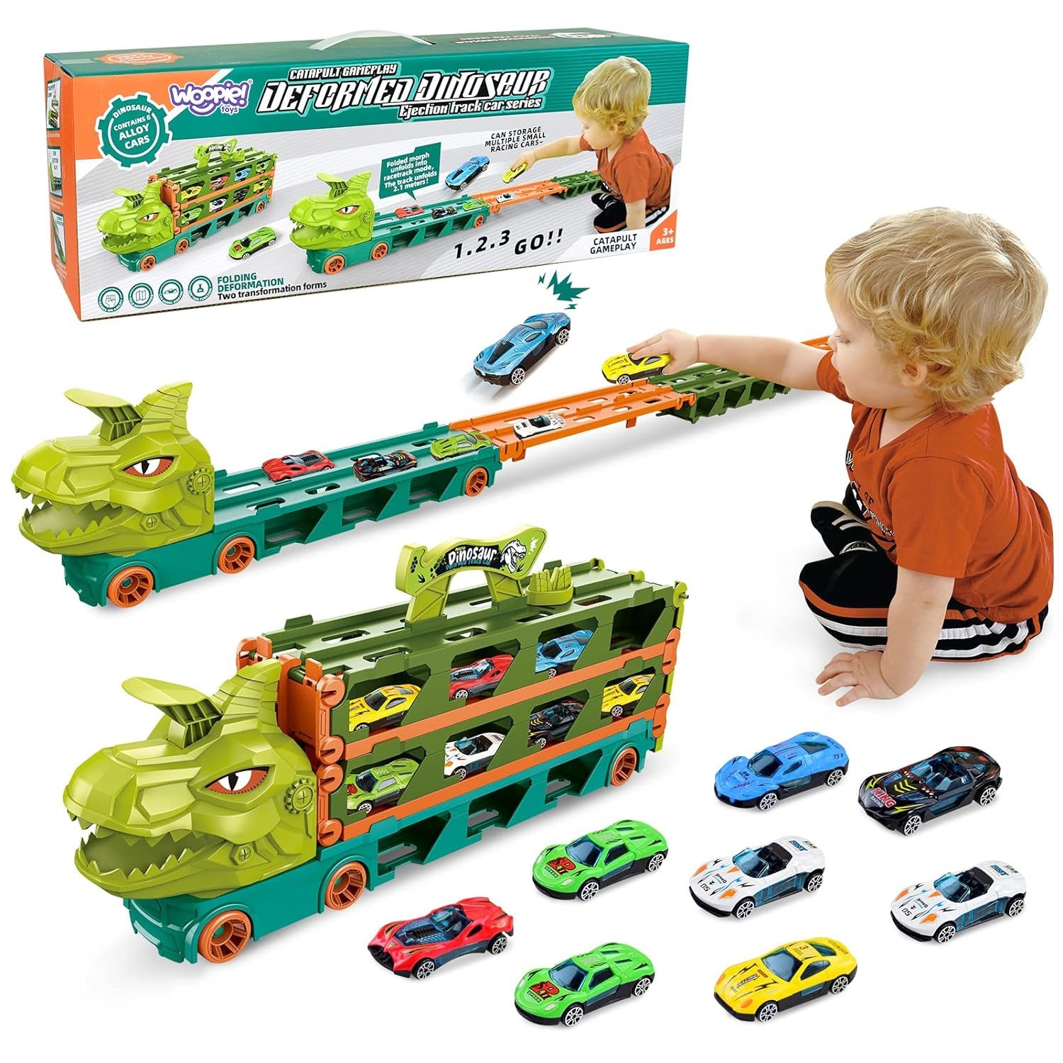 Woopie Toy Truck Dinosaur Track 2.1m For Cars