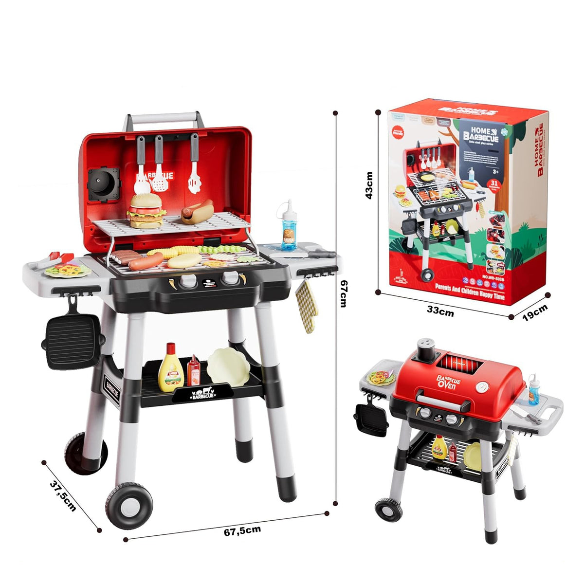 Woopie Grill Barbecue Garden Kitchen Kitchen Interactive Led Set Xl 31 Pcs.