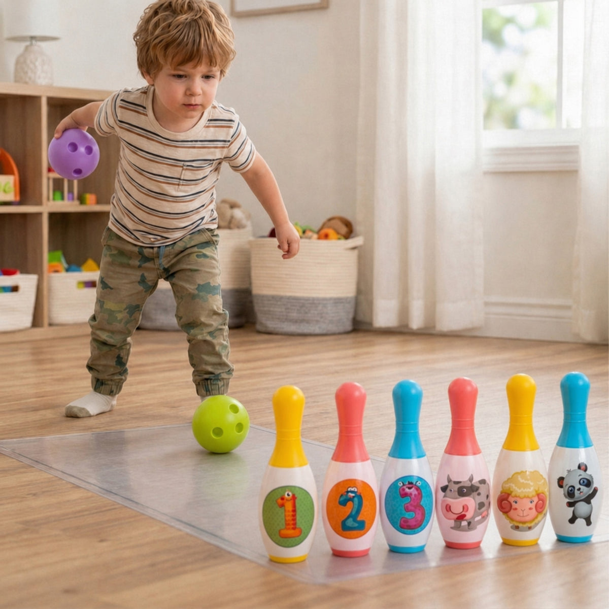 Woopie Bowling Pour Enfants Animaux Et Chiffres 8 Pcs.