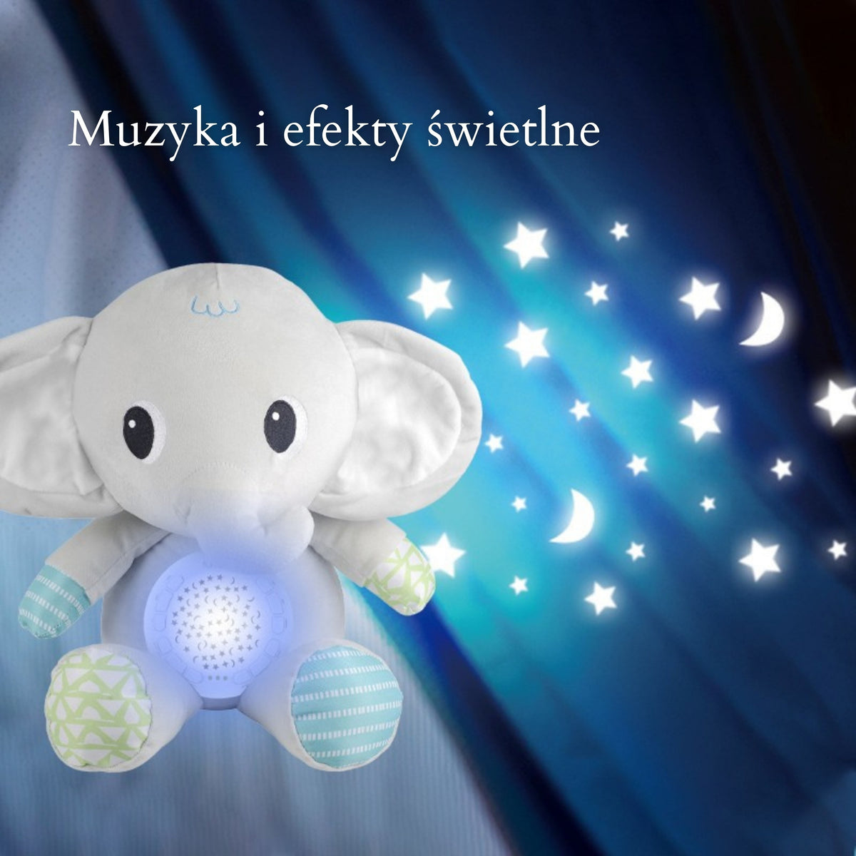 Woopie Bebé Elefante De Peluche Con Proyector Y Sonidos Relajantes, 12 Melodías
