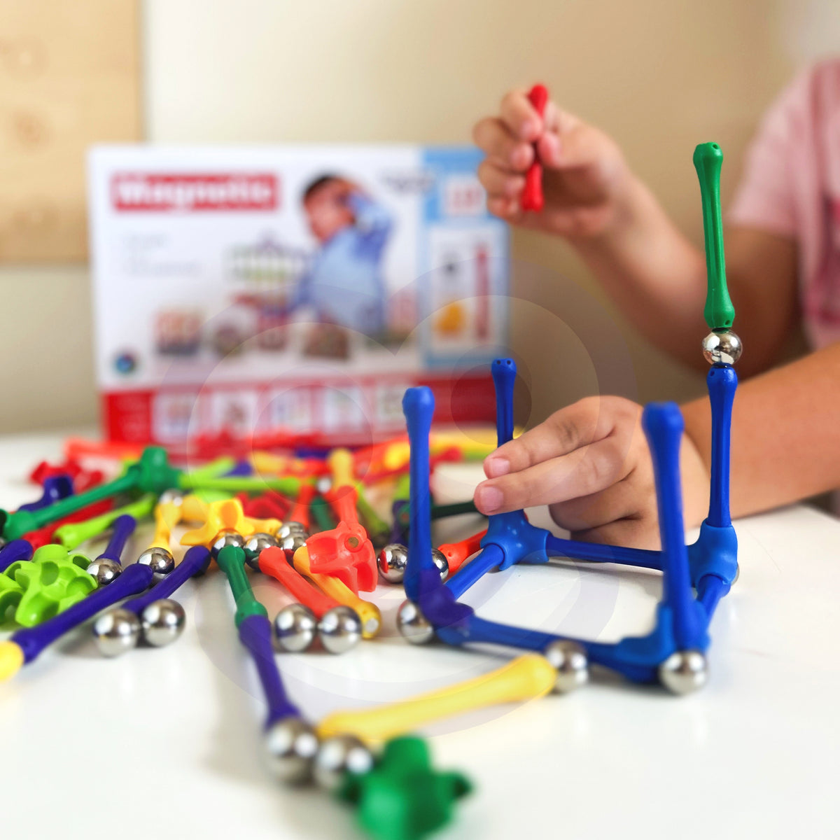 Blocuri de construcție magnetice Woopie Puzzle creativ 110 buc.