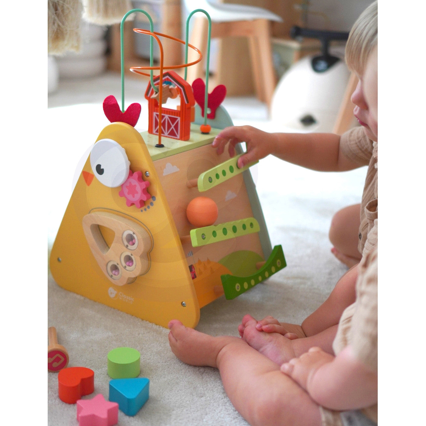 Klasická svetová Montessori kocka 10 v 1 Happy Farm Xxl