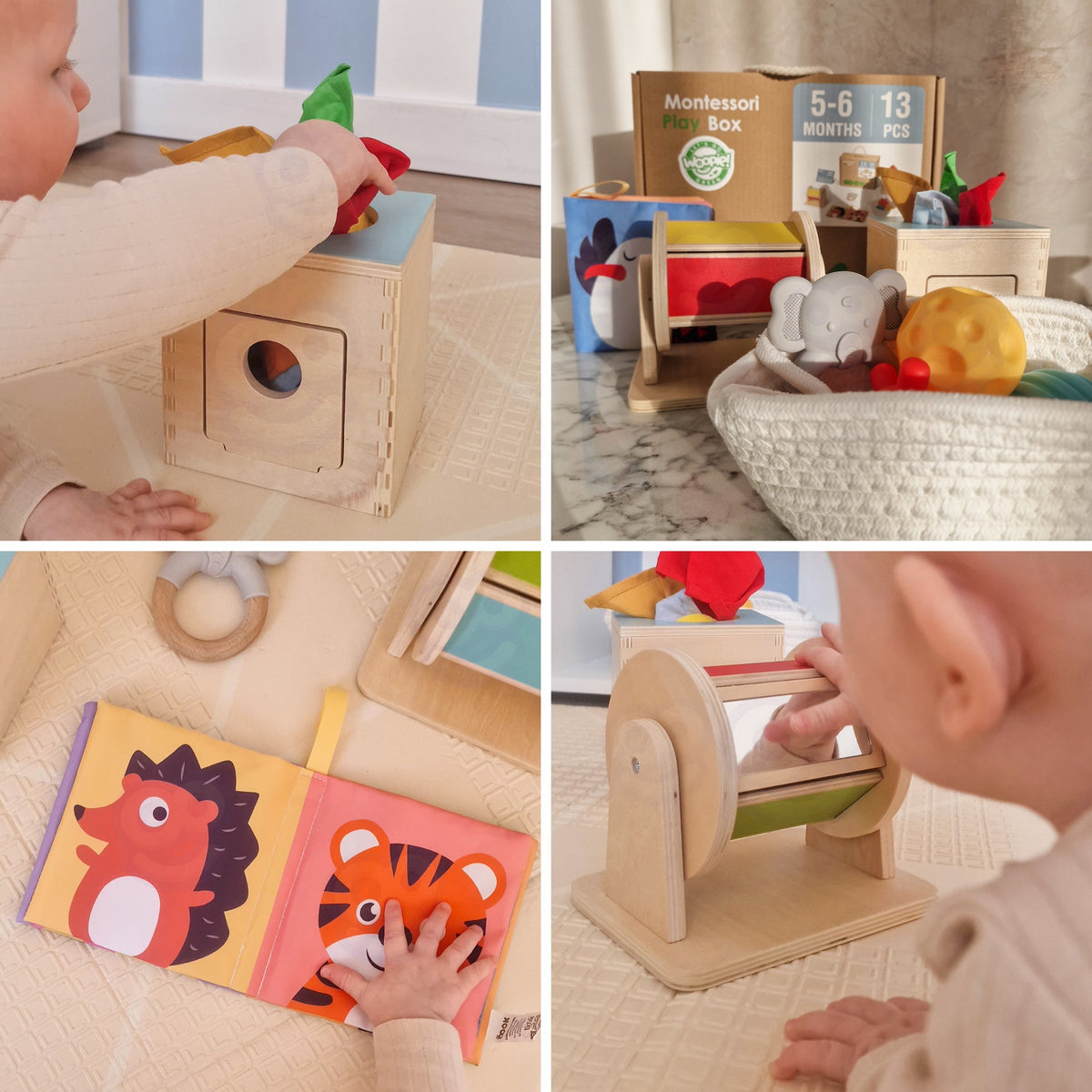 Woopie Green Box Xxl Montessori Educational 6-i-1 Sensory Box 5-6 Måneder 13 Stk Fsc