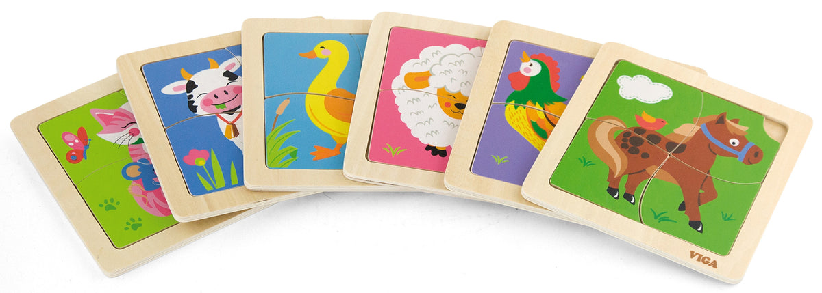 Drewniane puzzle z żyrafą Viga