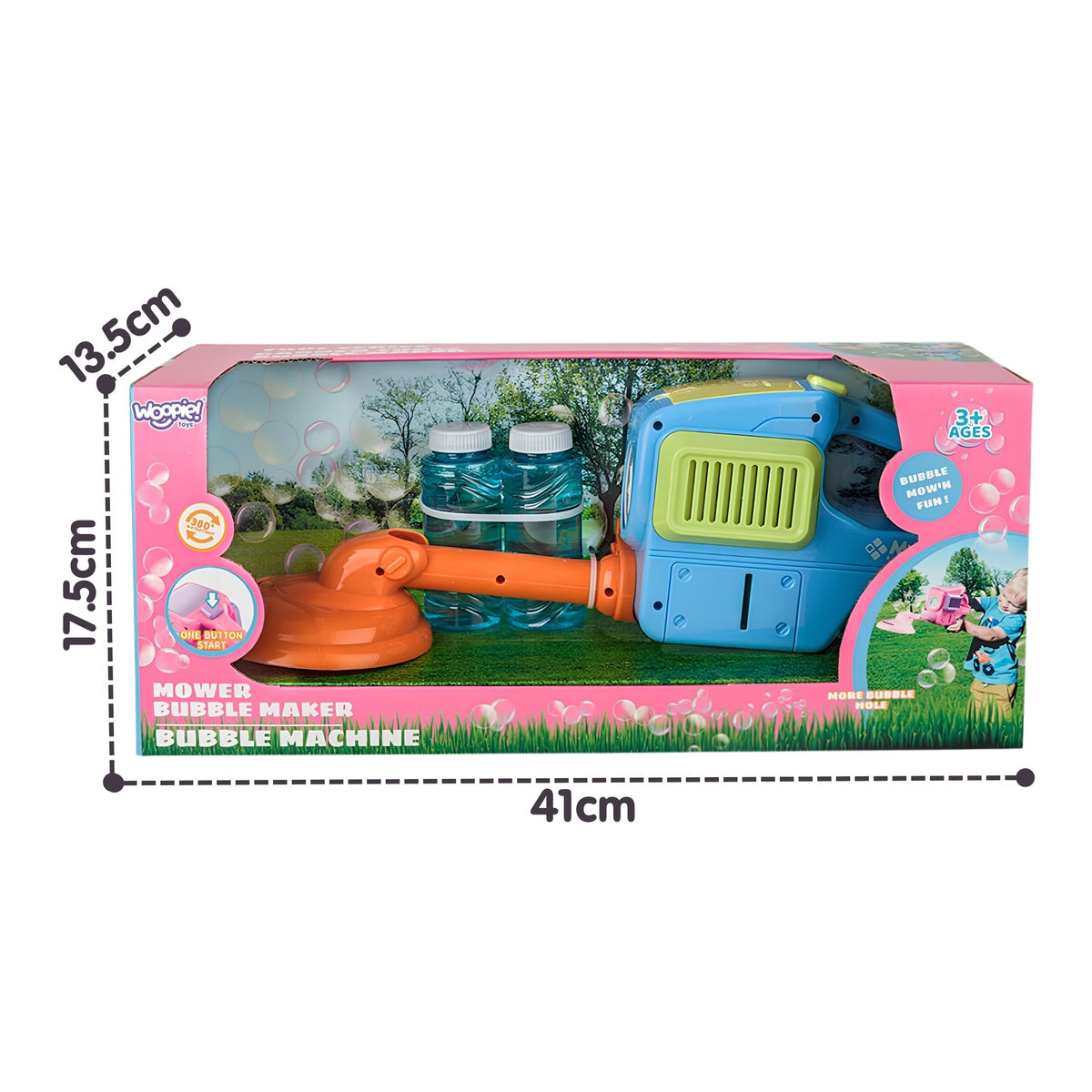 Woopie Hand Lawn Mower Machine Bubble Blue