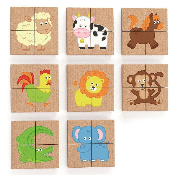 Dřevěné magnetické puzzle Viga Puzzle Animals s certifikací Fsc