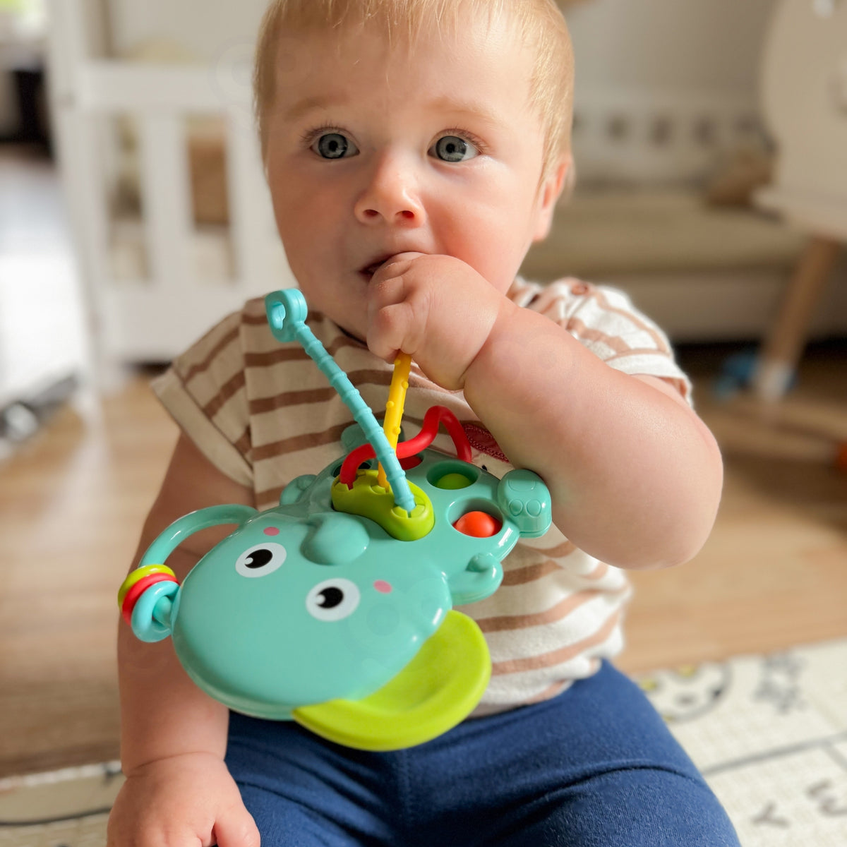 Woopie Baby 4-i-1 Montessori sensorisk elefantbitring