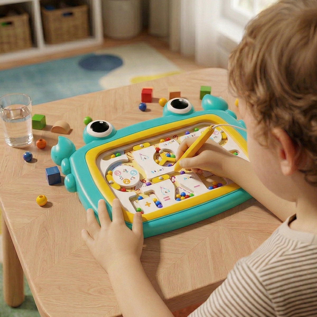 Woopie Montessori Magnetická tabule Maze Krabí Tyrkysová