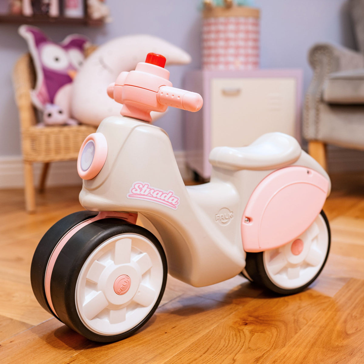 Falk Scooter Strada Porteur Rétro Pour Filles Pneus Silencieux À Partir De 1 An