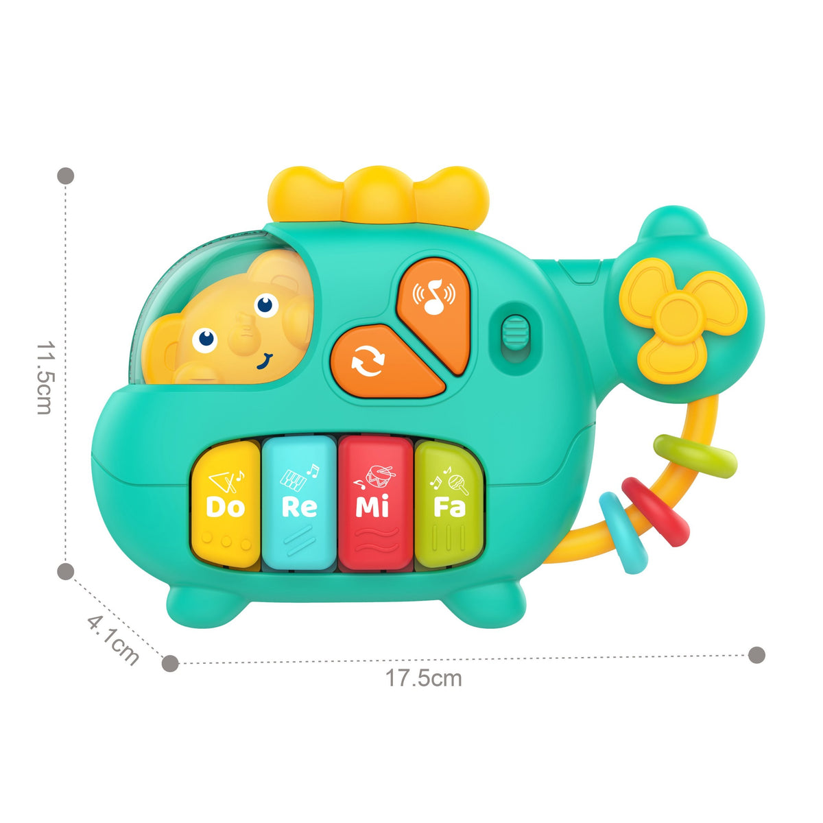 Woopie Baby Interaktív Piano Helikopter Elefánt Zenei Hangok 18m+