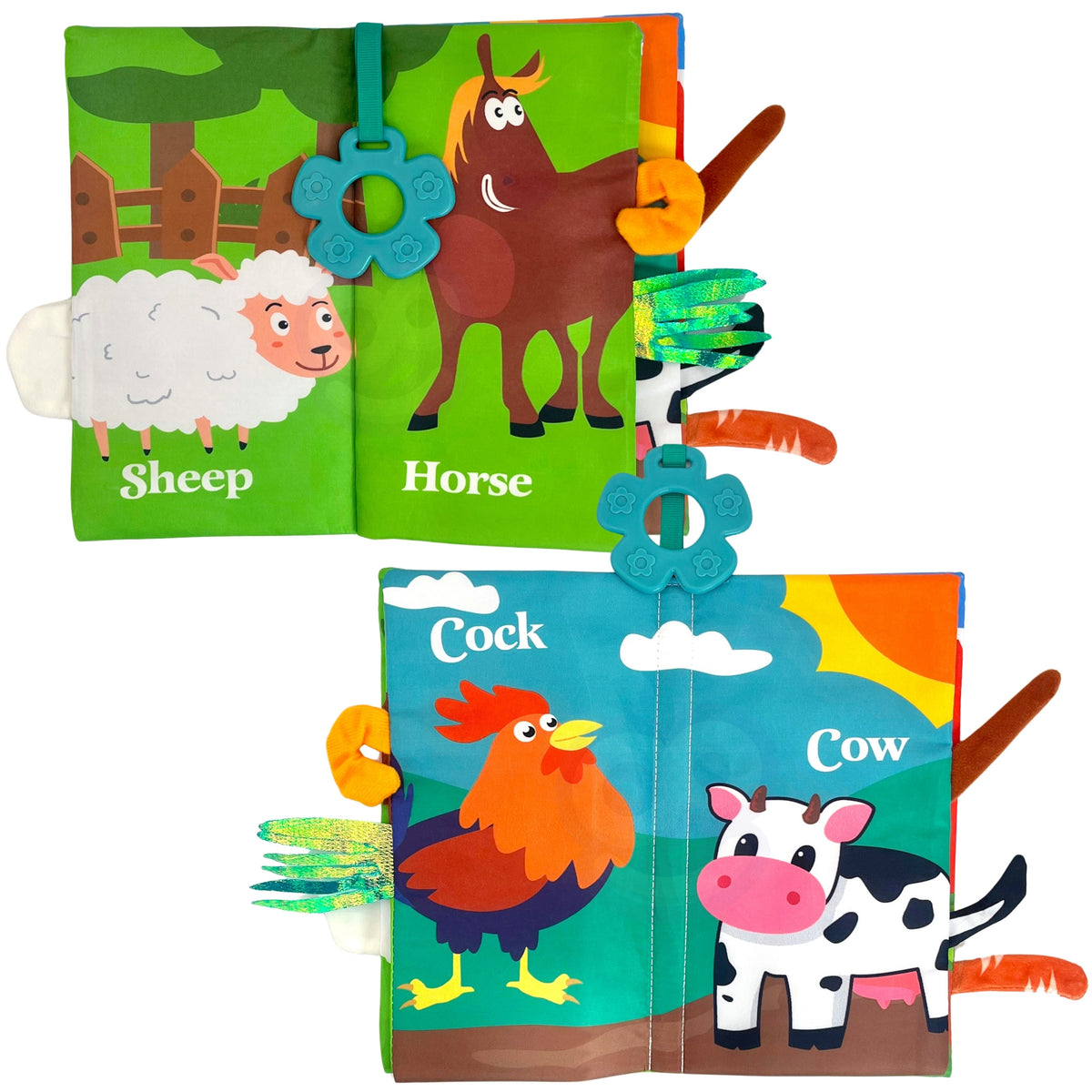 Woopie Baby Animal Tails stoffen boek